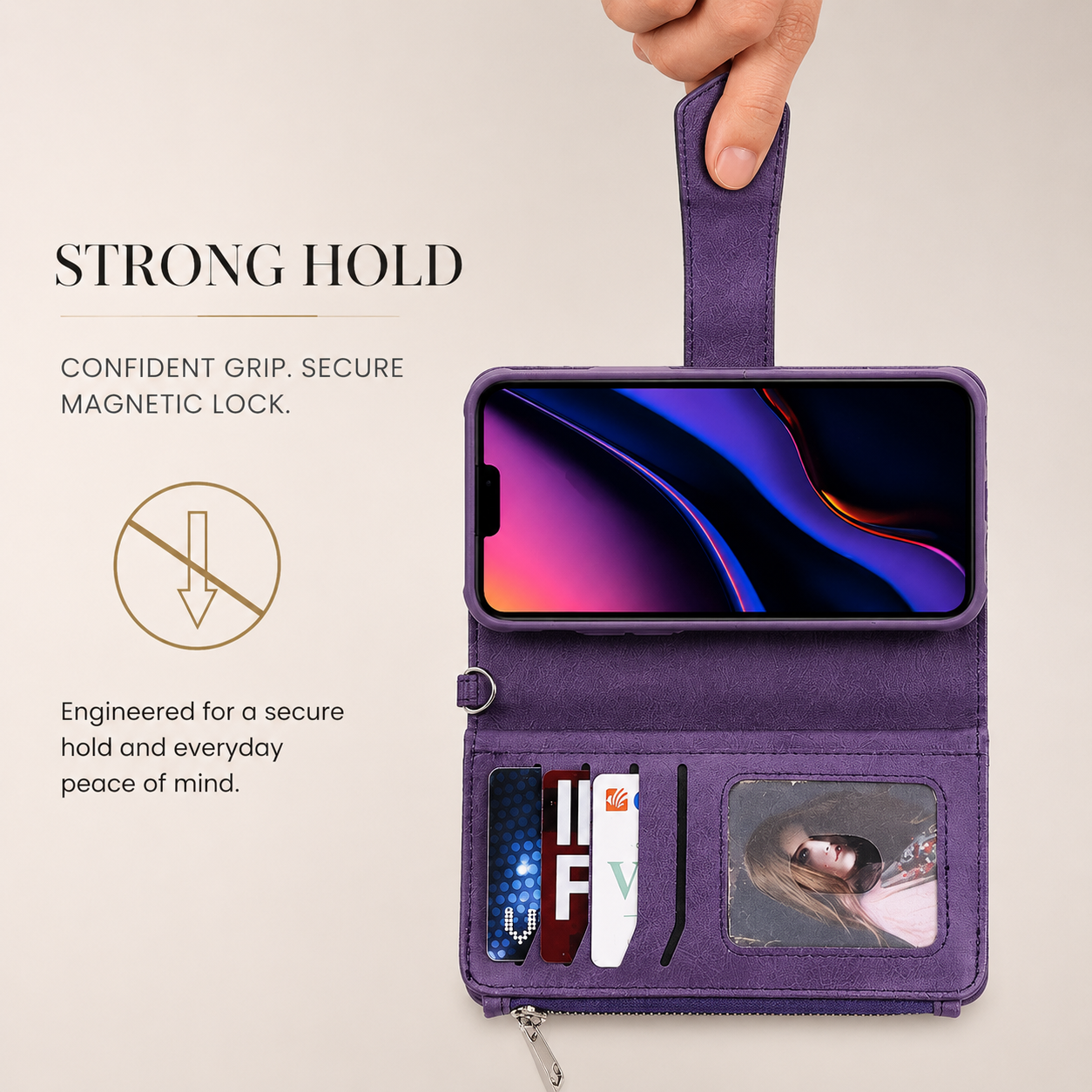 Premium iPhone Case Magnetic Detachable Wallet Flip Cover PU Leather Card Holder Handbag Design Stand Feature Shockproof Full Protection Organizer