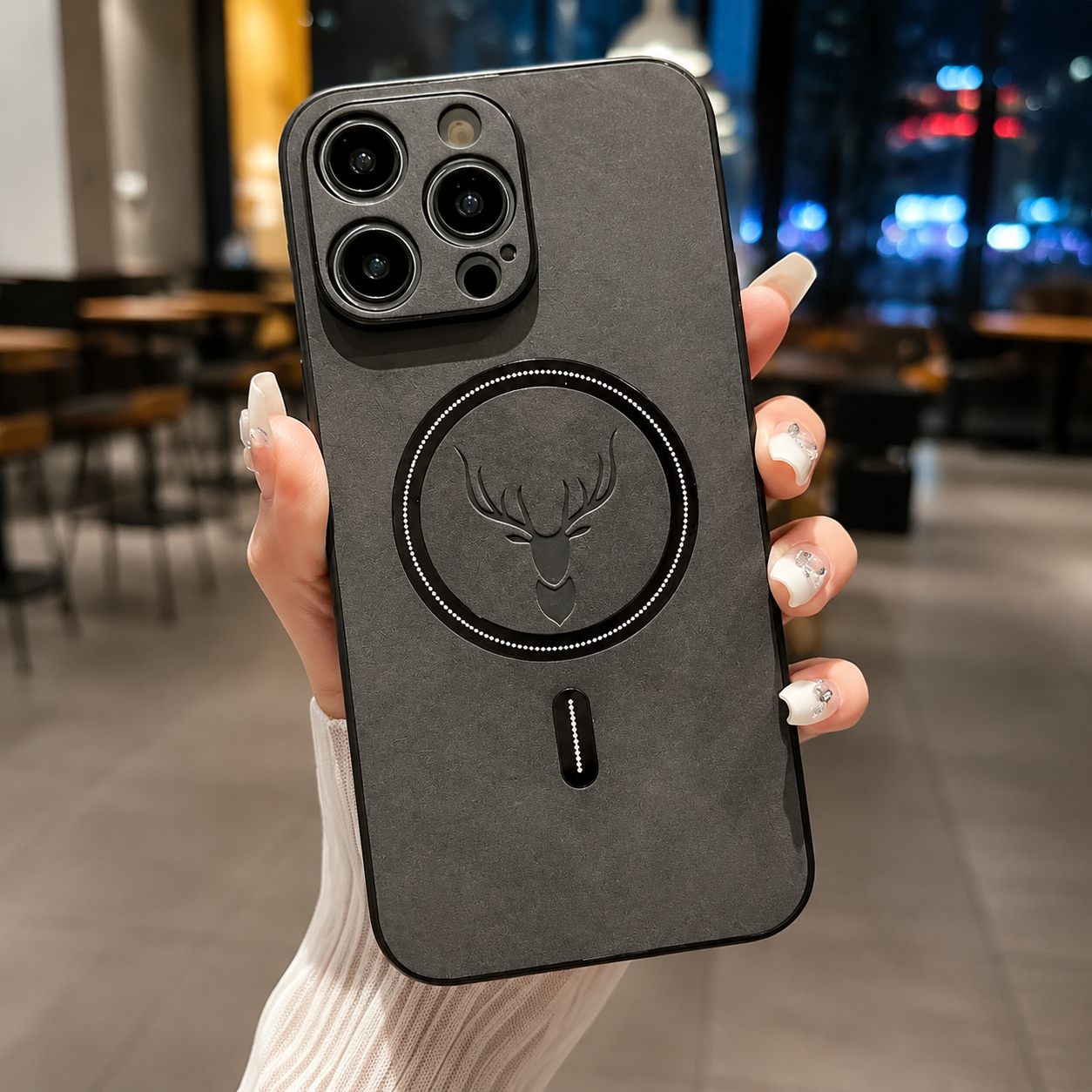 Premium iPhone Case Magnetic Leather Design with Wireless Charging Support, Shockproof Construction, Anti Fingerprint Finish, Non Slip Grip
