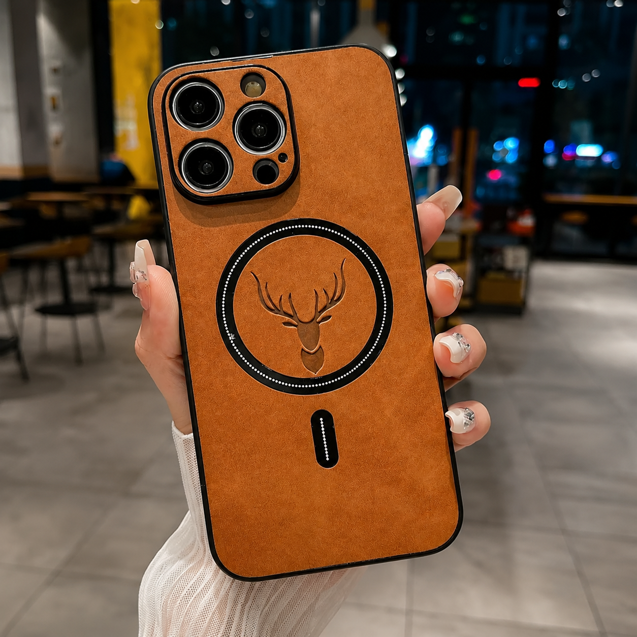 Premium iPhone Case Magnetic Leather Design with Wireless Charging Support, Shockproof Construction, Anti Fingerprint Finish, Non Slip Grip