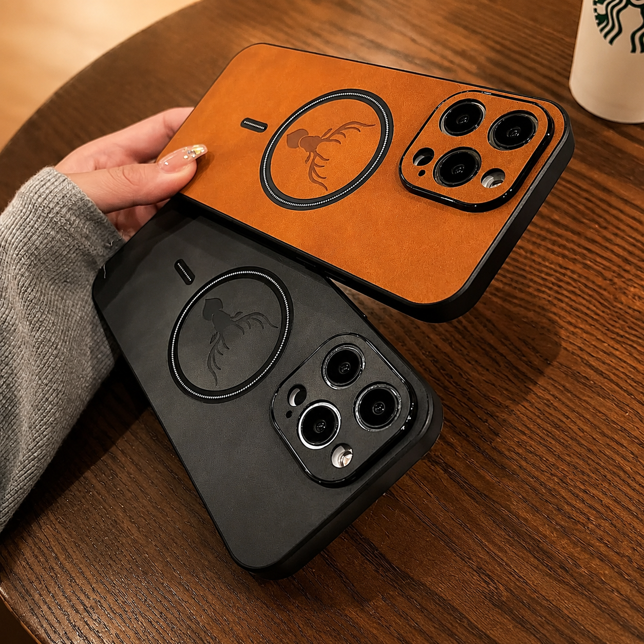 Premium iPhone Case Magnetic Leather Design with Wireless Charging Support, Shockproof Construction, Anti Fingerprint Finish, Non Slip Grip