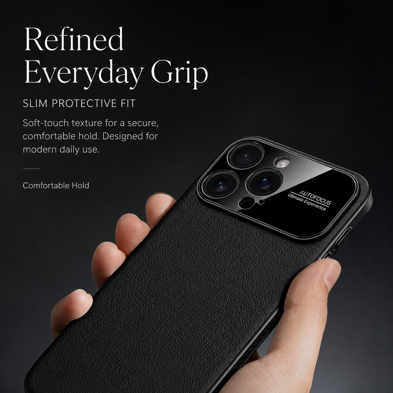 Premium iPhone Case Magnetic Leather Finish with Heat Dissipation Side Vents, Anti Scratch Texture, Anti Fingerprint Coating, Half Wrapped Design