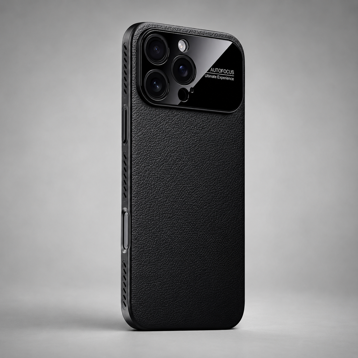 Premium iPhone Case Magnetic Leather Finish with Heat Dissipation Side Vents, Anti Scratch Texture, Anti Fingerprint Coating, Half Wrapped Design