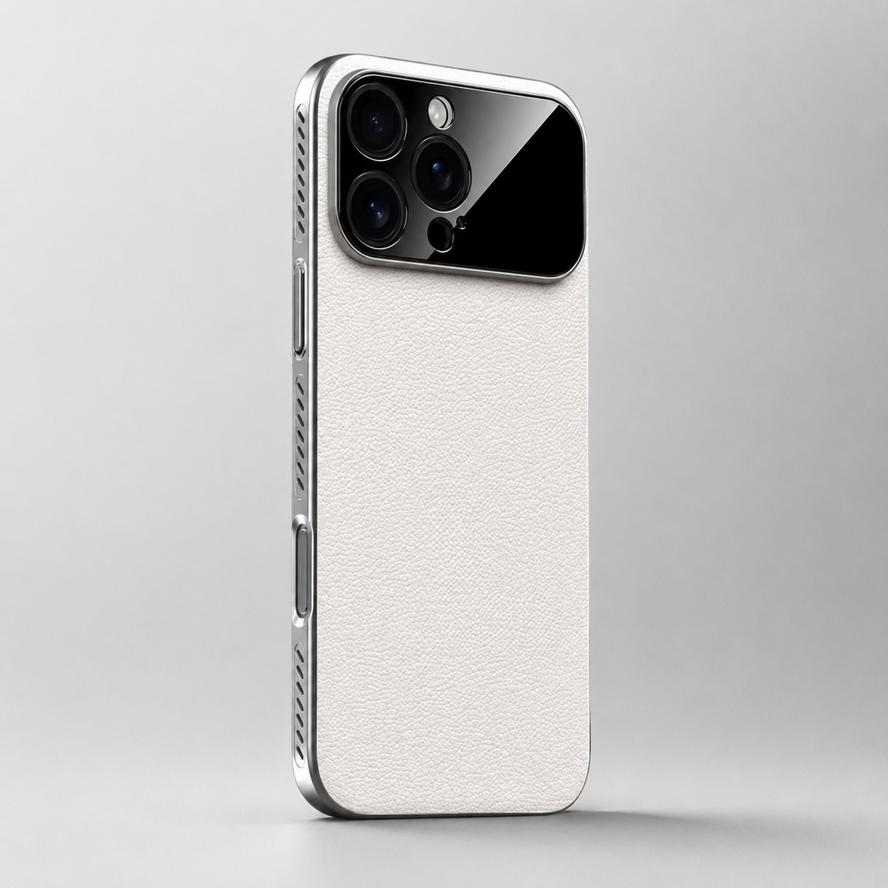 Premium iPhone Case Magnetic Leather Finish with Heat Dissipation Side Vents, Anti Scratch Texture, Anti Fingerprint Coating, Half Wrapped Design
