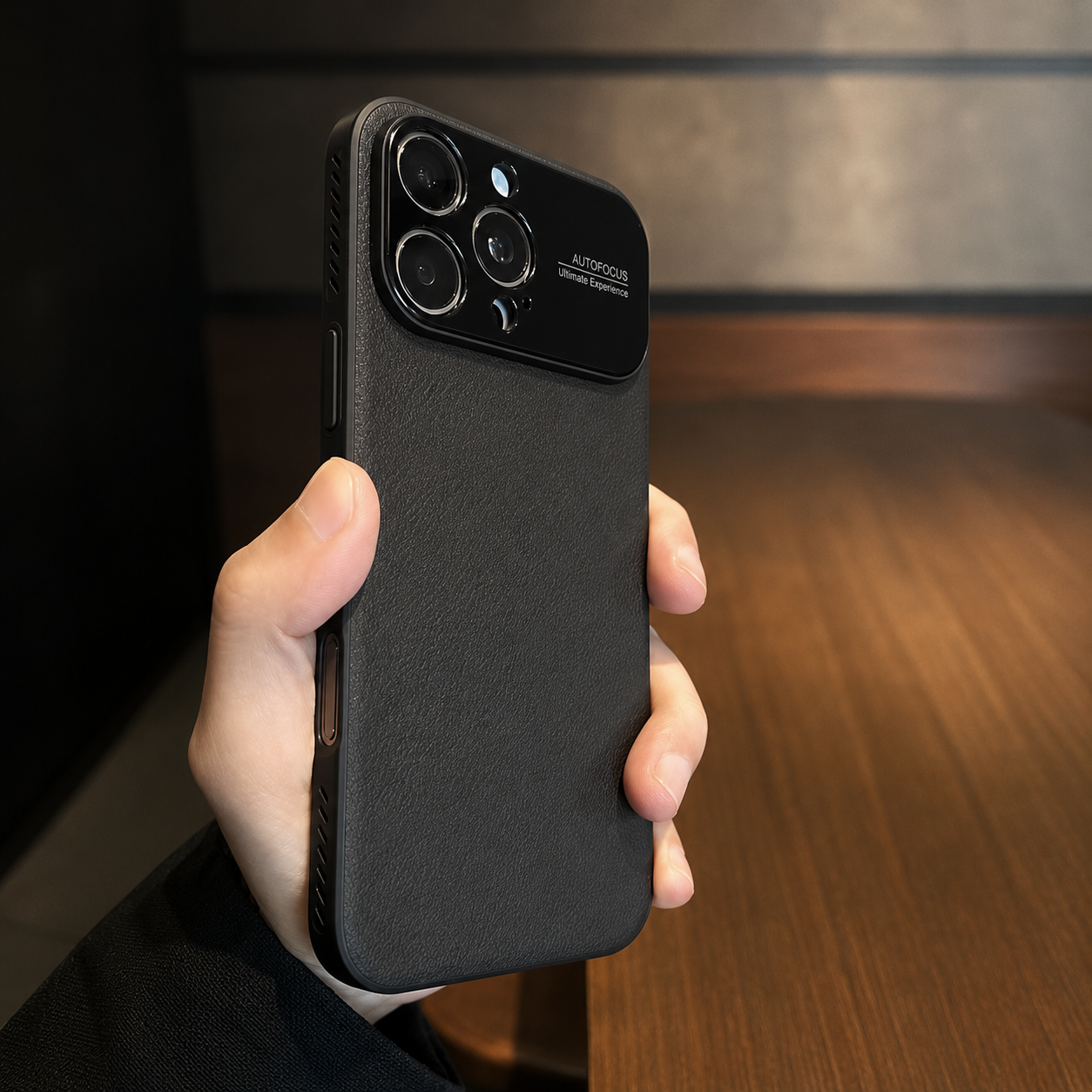 Premium iPhone Case Magnetic Leather Finish with Heat Dissipation Side Vents, Anti Scratch Texture, Anti Fingerprint Coating, Half Wrapped Design