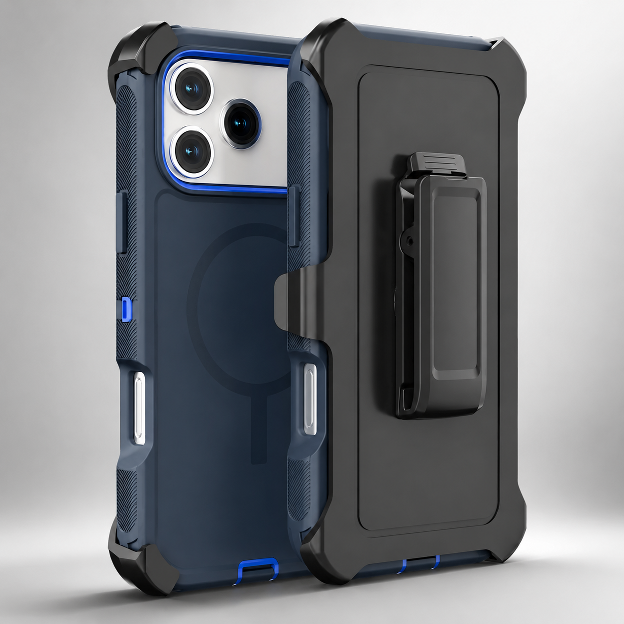 Premium iPhone Case Magnetic Protective Cover Rugged Defender Shockproof Armor Dual Layer Belt Clip Holder Anti Slip Grip Heavy Duty Design Structure
