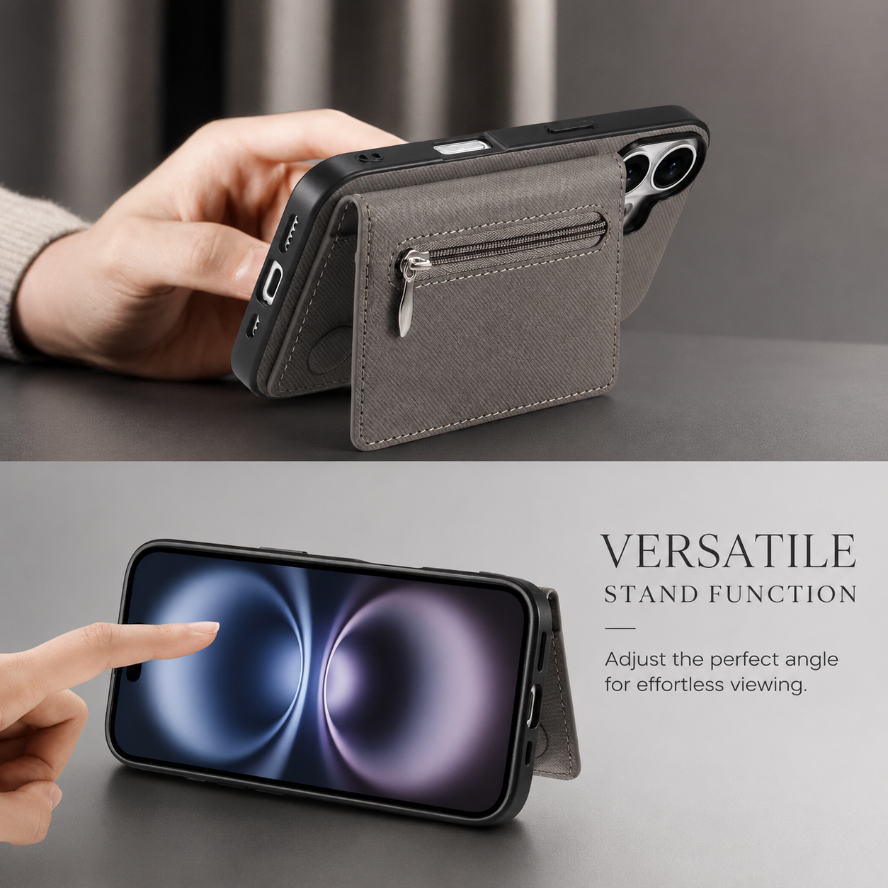 Premium iPhone Case Magnetic Wallet Cover with Camera Lens Protection, RFID Blocking Card Holder, Shockproof PU Leather Construction, Non Slip Design