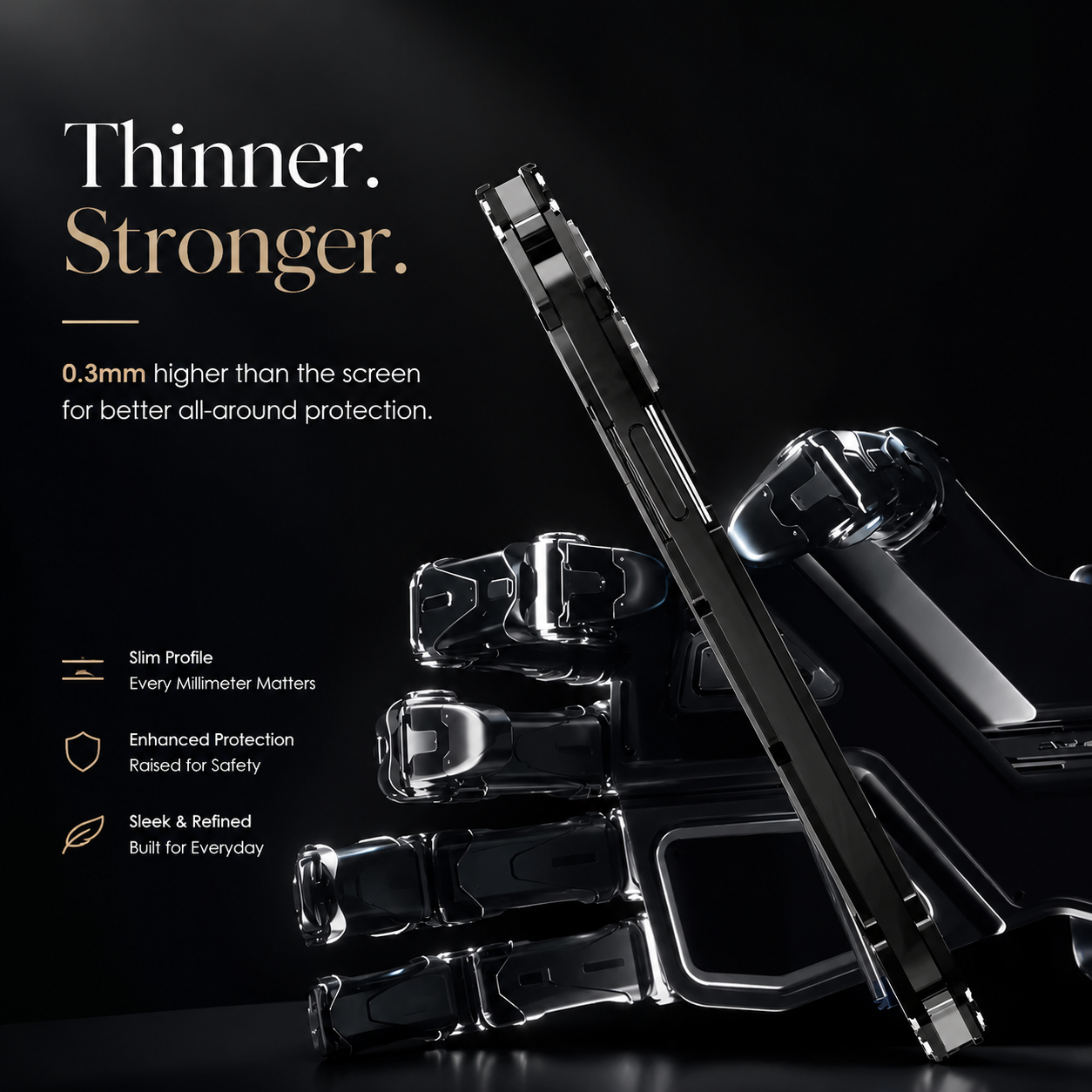 Premium iPhone Case Metal Armor Build with Camera Lens Protection Heavy Duty Structure Anti Scratch Texture Non Slip Shock Resistant Grip