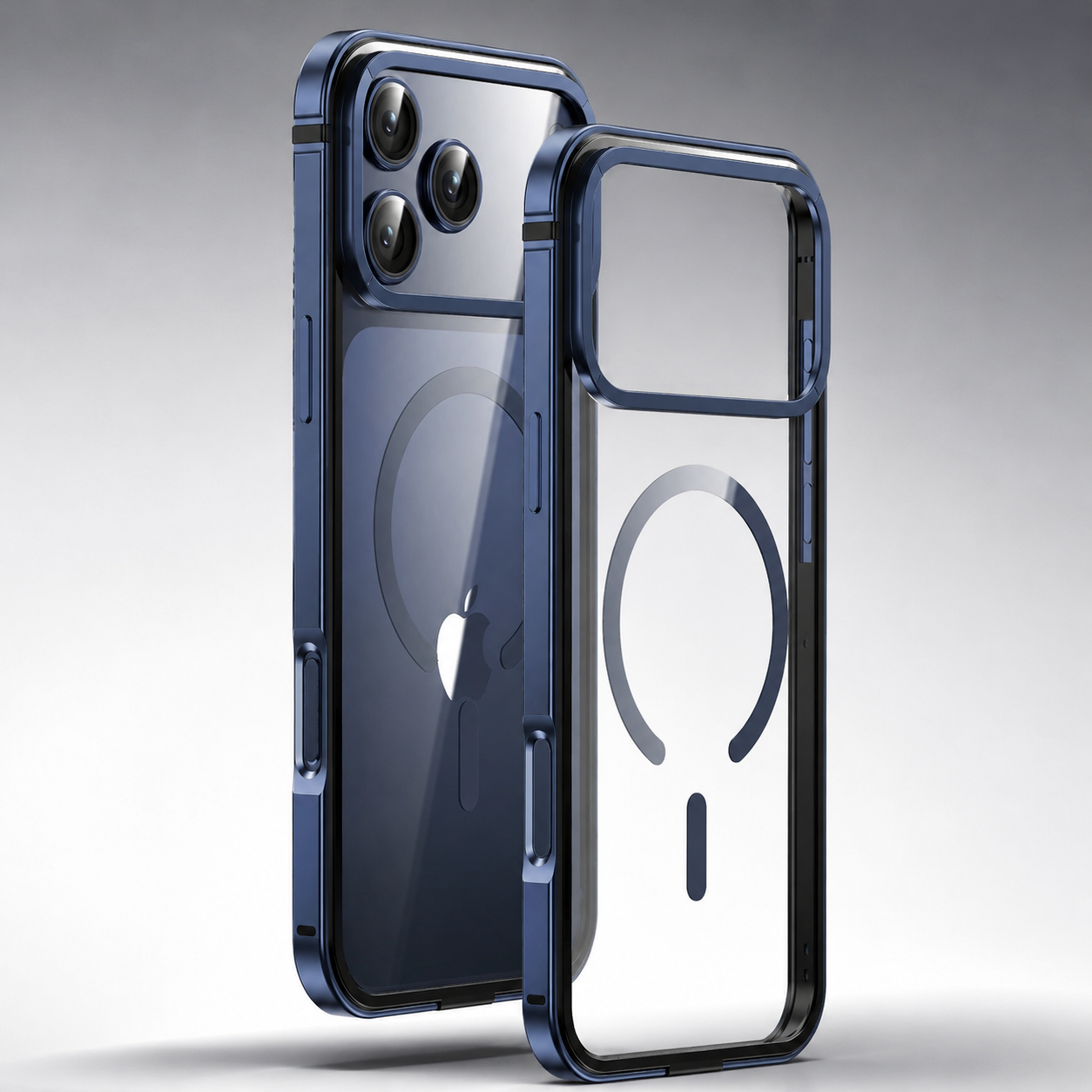 Premium iPhone Case Metal Frame with MagSafe Magnetic Charging, HD Acrylic Back, Slim Aluminum Alloy Design, Shockproof Anti Scratch Protection Fit