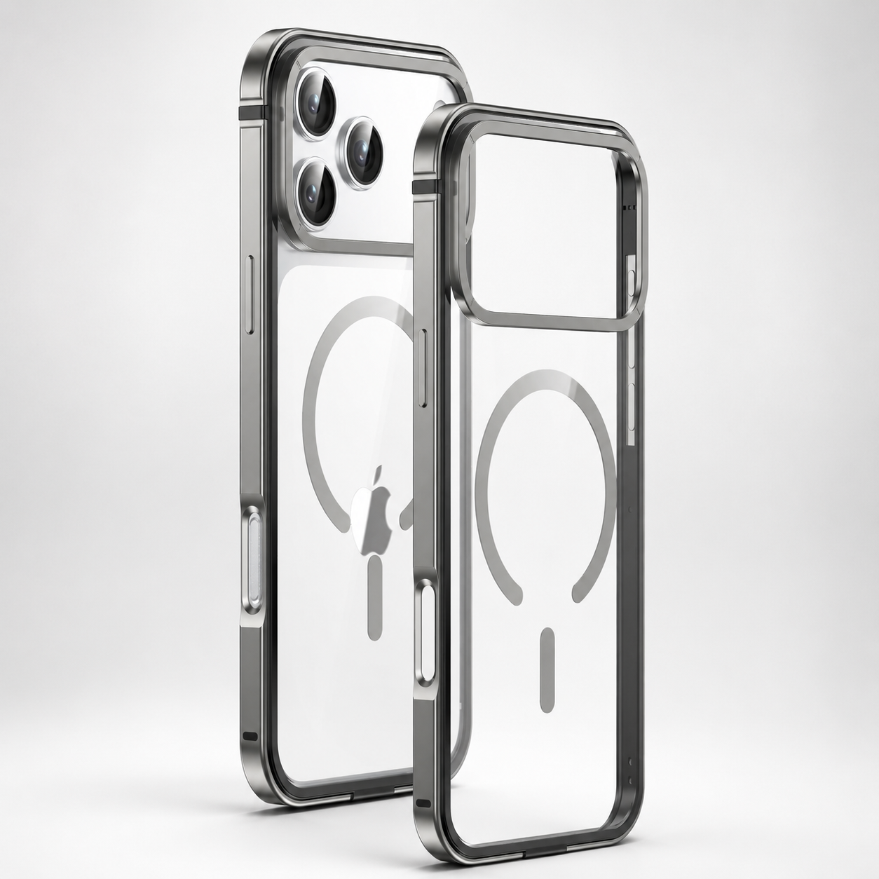 Premium iPhone Case Metal Frame with MagSafe Magnetic Charging, HD Acrylic Back, Slim Aluminum Alloy Design, Shockproof Anti Scratch Protection Fit