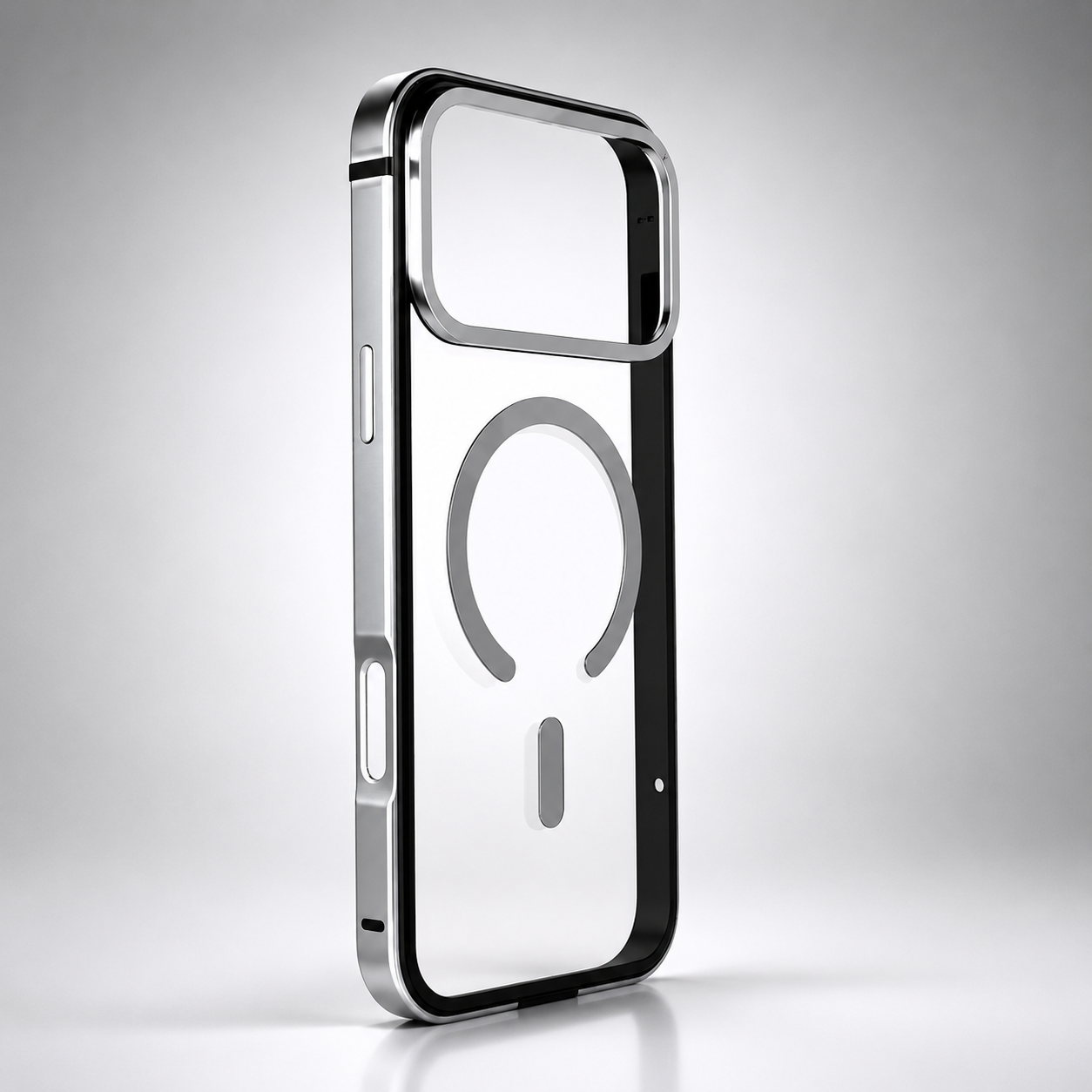 Premium iPhone Case Metal Frame with MagSafe Magnetic Charging, HD Acrylic Back, Slim Protective Aluminum Alloy Cover, Shockproof Anti Scratch Design