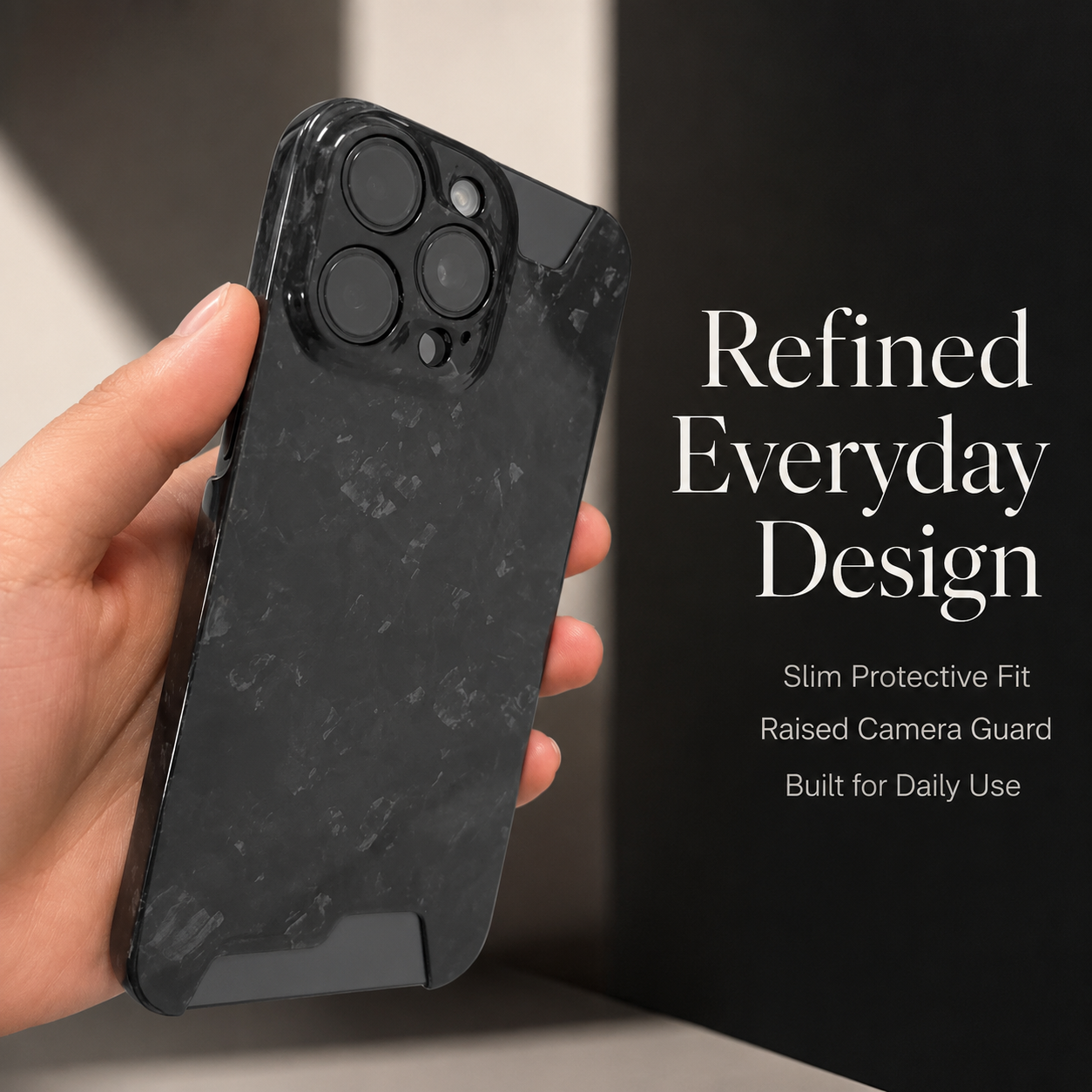 Premium iPhone Case Real Forged Carbon Fiber Cover Camera Lens Protection Ultra Thin Lightweight Shockproof Anti Scratch Wireless Charging Design
