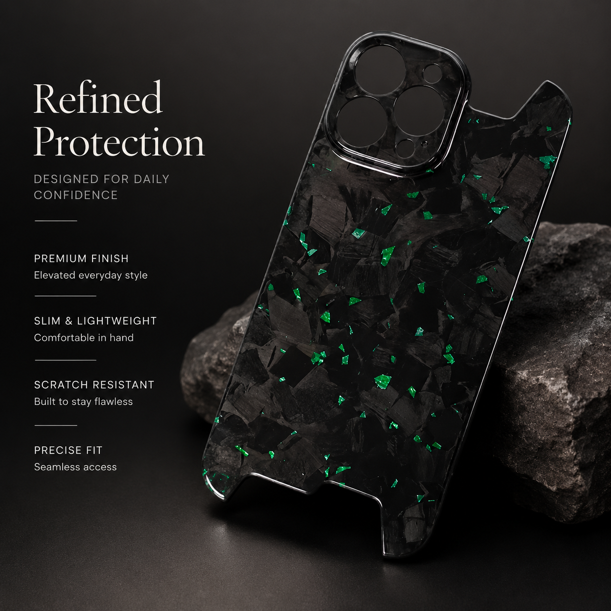 Premium iPhone Case Real Forged Carbon Fiber Cover Camera Lens Protection Ultra Thin Lightweight Shockproof Anti Scratch Wireless Charging Design