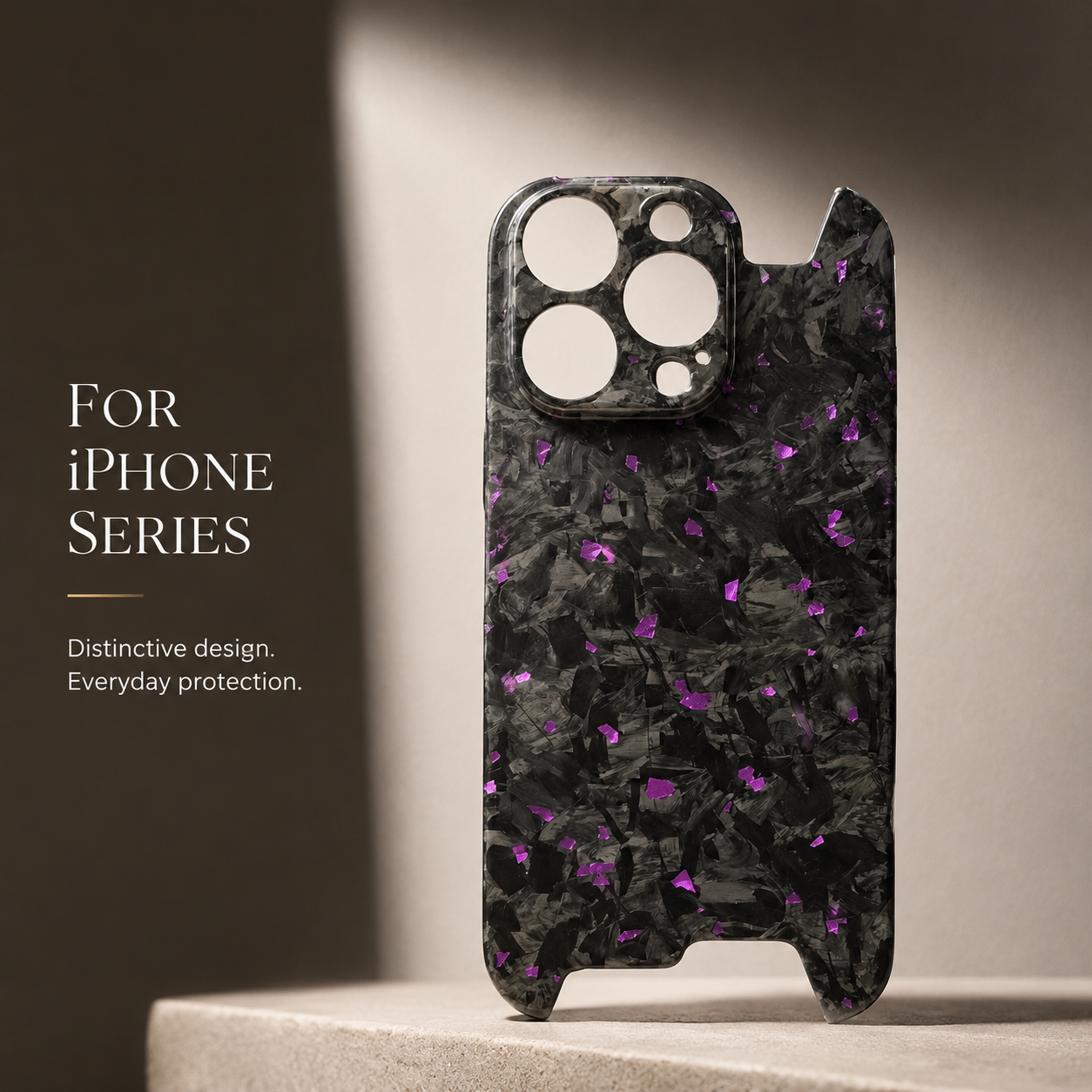Premium iPhone Case Real Forged Carbon Fiber Cover Camera Lens Protection Ultra Thin Lightweight Shockproof Anti Scratch Wireless Charging Design