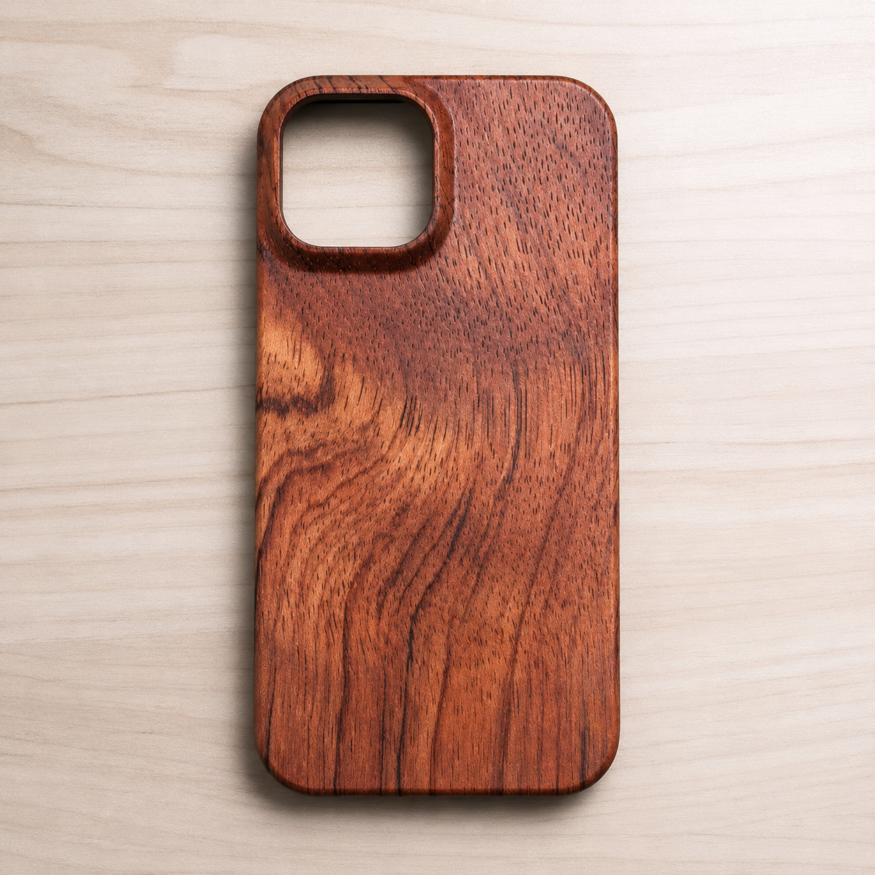 Premium iPhone Case Real Wood Back Cover Walnut Cherry Rosewood Bamboo Finish Camera Lens Protection Dustproof Secure Grip Anti Scratch Slim Design