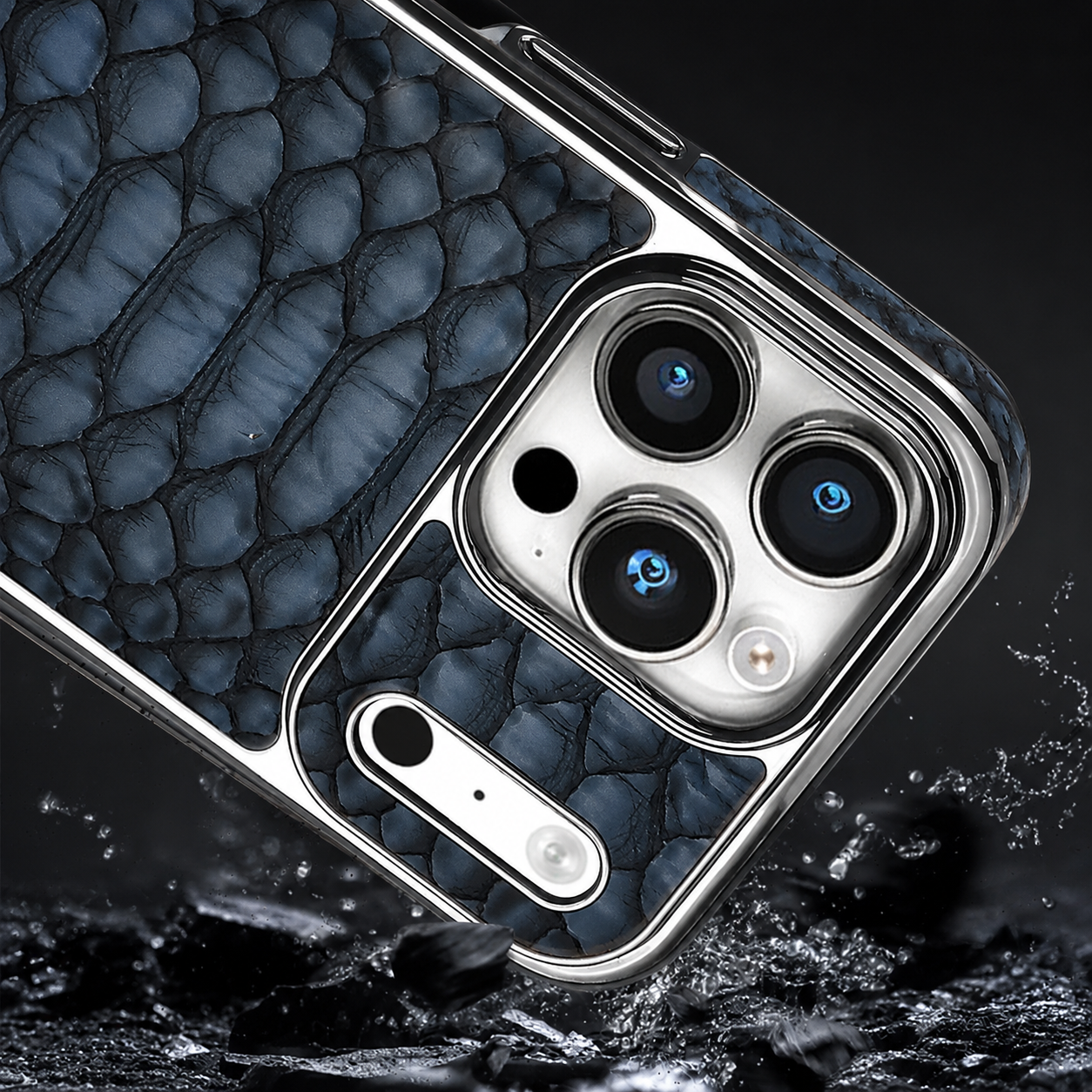 Premium iPhone Case Snake Pattern Leather Design with Camera Lens Protection, Soft Flannel Interior, Non Slip Surface, Stylish Everyday Protection