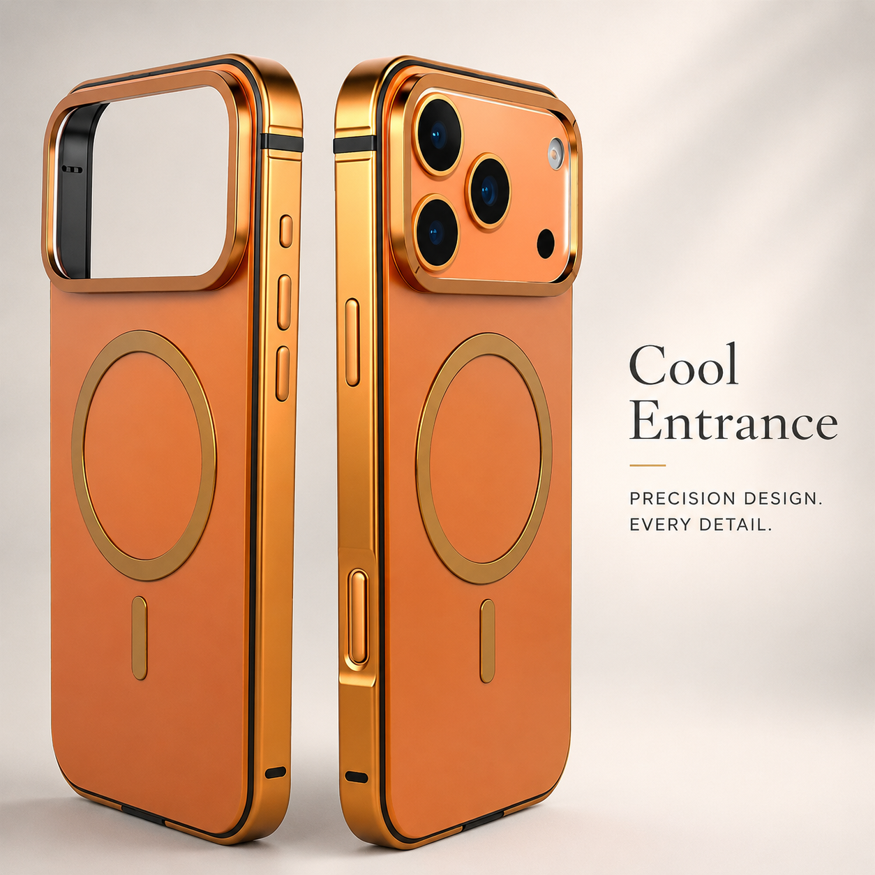 Premium iPhone Case Titanium Alloy Magnetic Design with Shockproof Aluminum Bumper, PC TPU Hybrid Back, MagSafe Wireless Charging, Slim Protection
