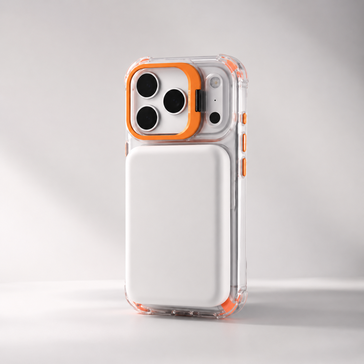 Premium iPhone Case Transparent Magnetic Shockproof Cover with Glass Lens Protector, Built-In Stand Holder, Full-Coverage Non-Slip Design