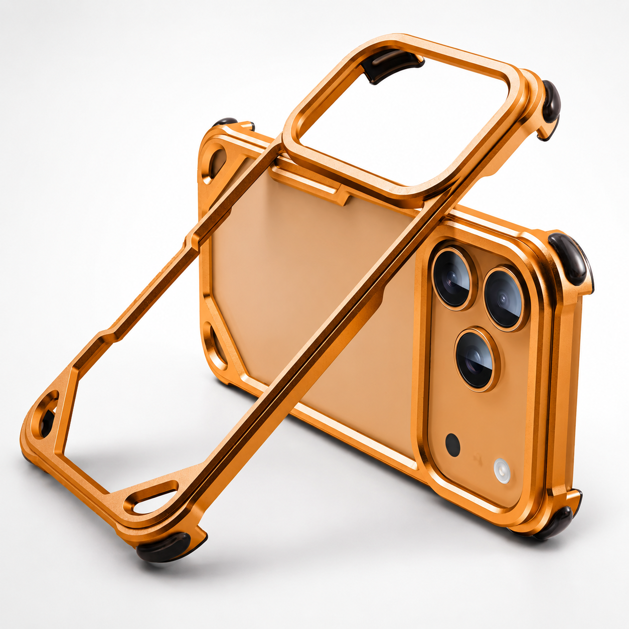 Premium iPhone Case Ultra Thin Aluminum Alloy Build with Camera Lens Protection, Wireless Charging Compatible, Non Slip Shock Resistant Design