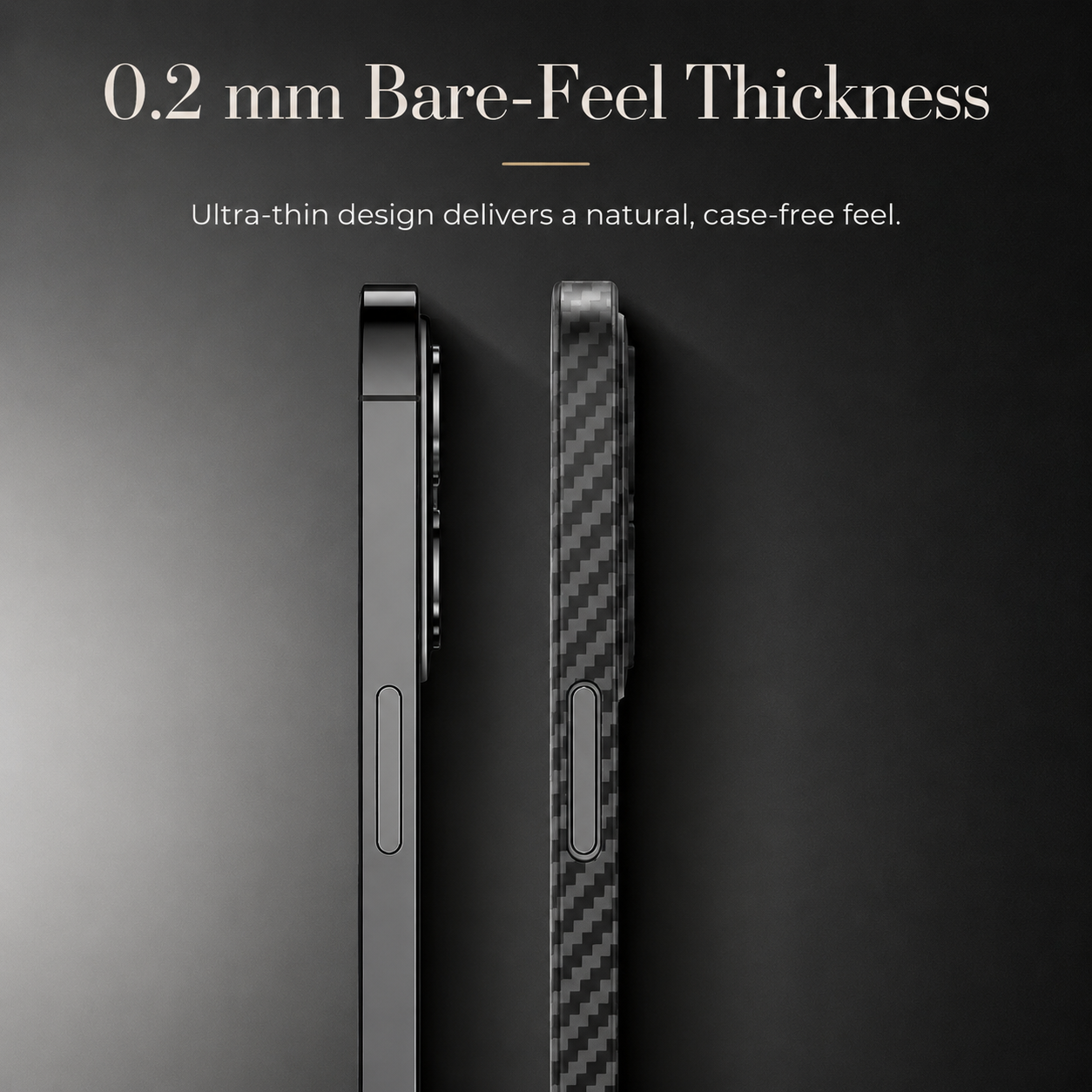 Premium iPhone Case Ultra Thin Carbon Fiber Matte Protective Cover Camera Lens Protection Scratch Resistant Lightweight 0.2mm PP Slim Design