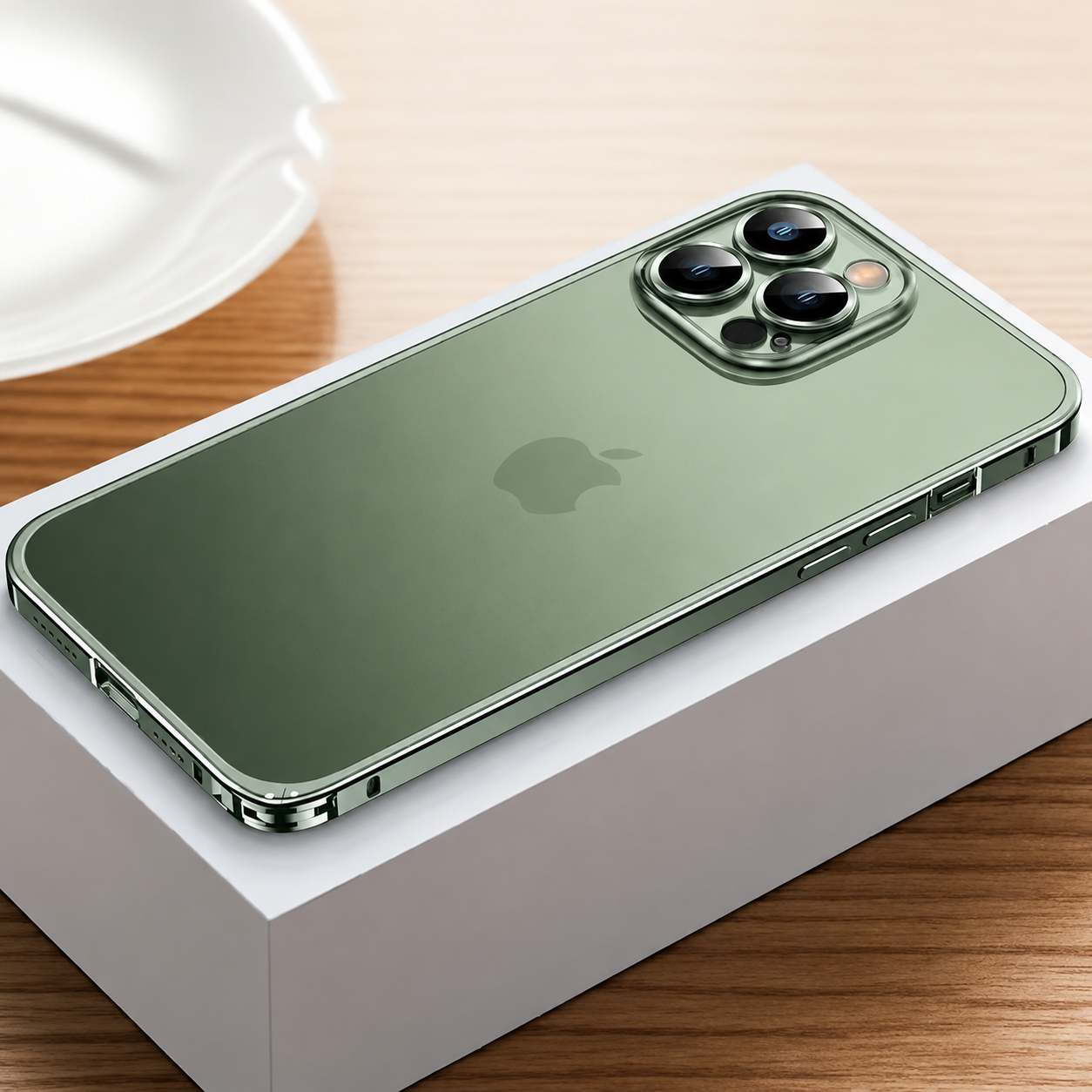 Premium iPhone Case Ultra Thin Matte Transparent Design with Shockproof Aluminum Metal Bumper, PC Acrylic Back, Camera Lens Protector, MagSafe Compatible