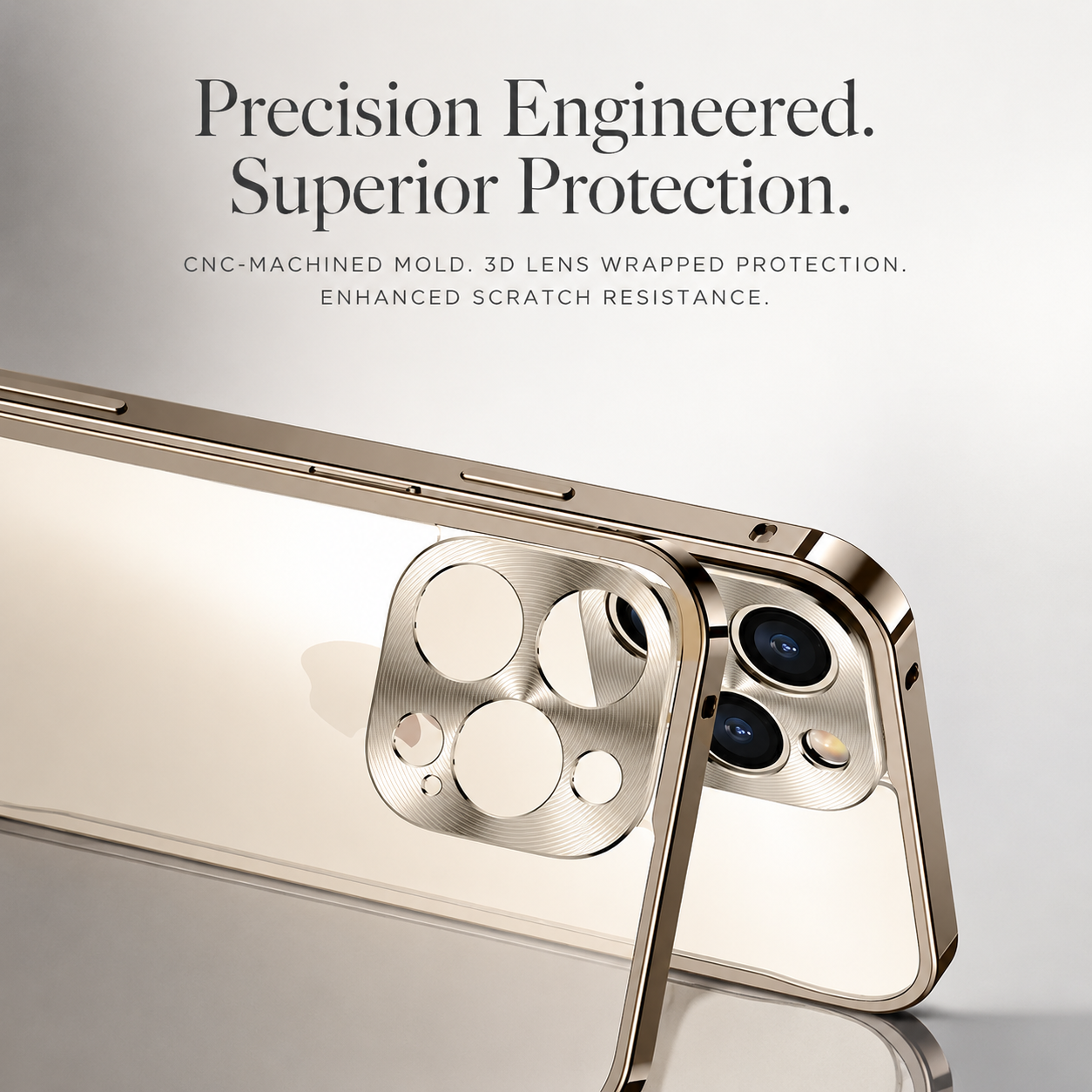 Premium iPhone Case Ultra Thin Matte Transparent Design with Shockproof Aluminum Metal Bumper, PC Acrylic Back, Camera Lens Protector, MagSafe Compatible