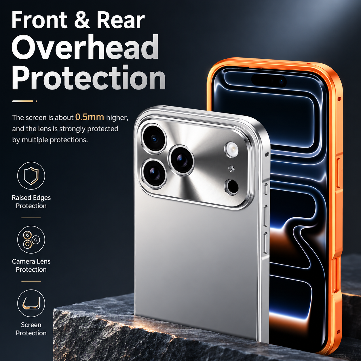 Premium iPhone Case Ultra Thin Protective Cover Aluminum Alloy Frame Camera Lens Protection Shockproof Frosted Matte Backplate Slim Design