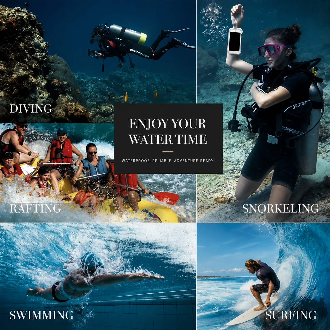 Premium iPhone Case Universal IP68 Waterproof Diving Pouch with Self-Check Seal, Airbag Vacuum Protection, Full-Screen Touch, Lanyard Support