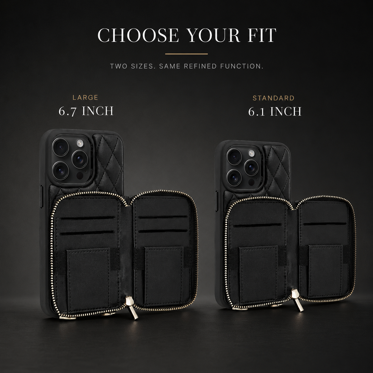 Premium iPhone Case Wallet Cover Card Holder Crossbody Chain Strap Shockproof Protective Cover Leather Design Non Slip Grip