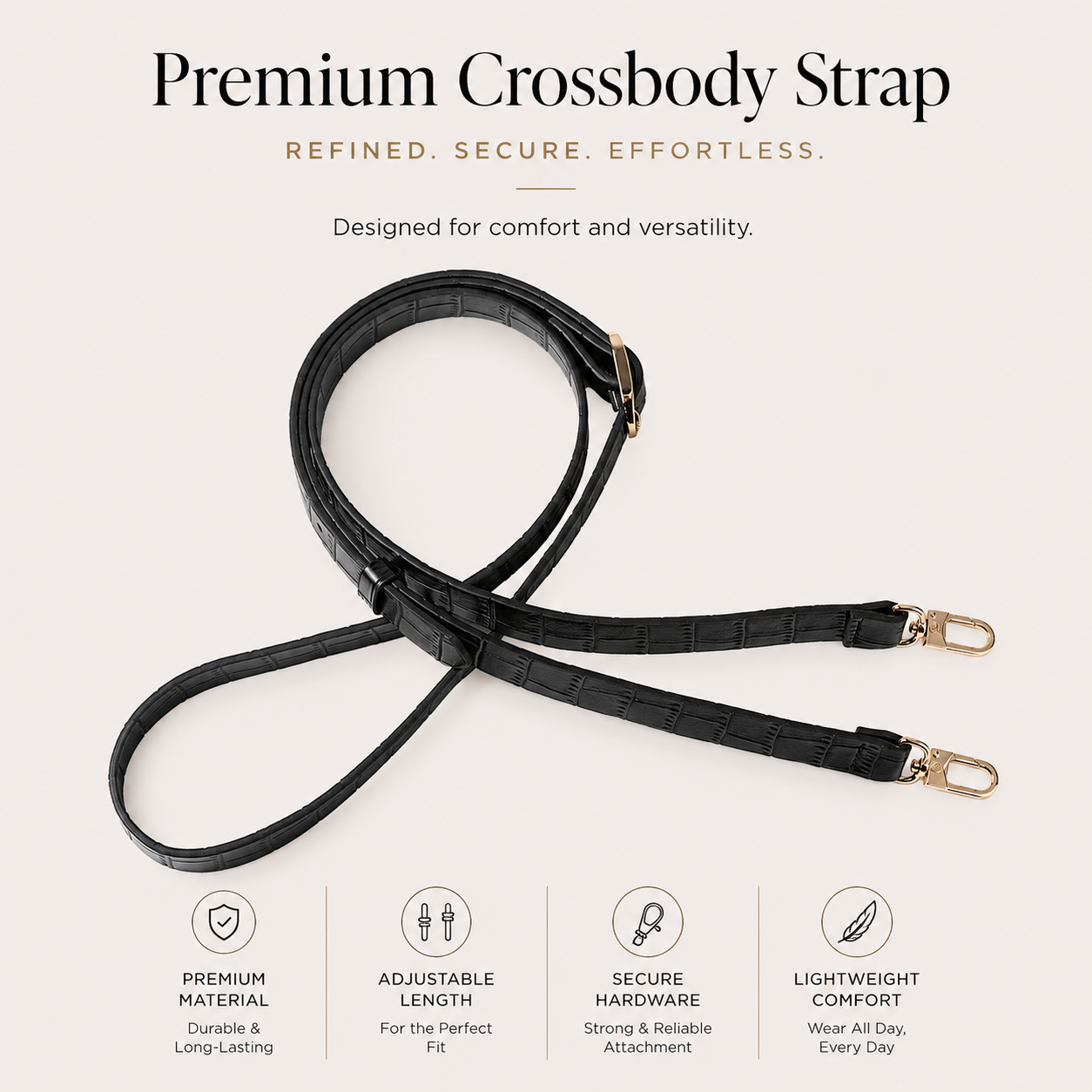 Premium iPhone Case Wallet Cover Card Holder Crossbody Strap Anti Fingerprint Protective Cover Crocodile Leather Design
