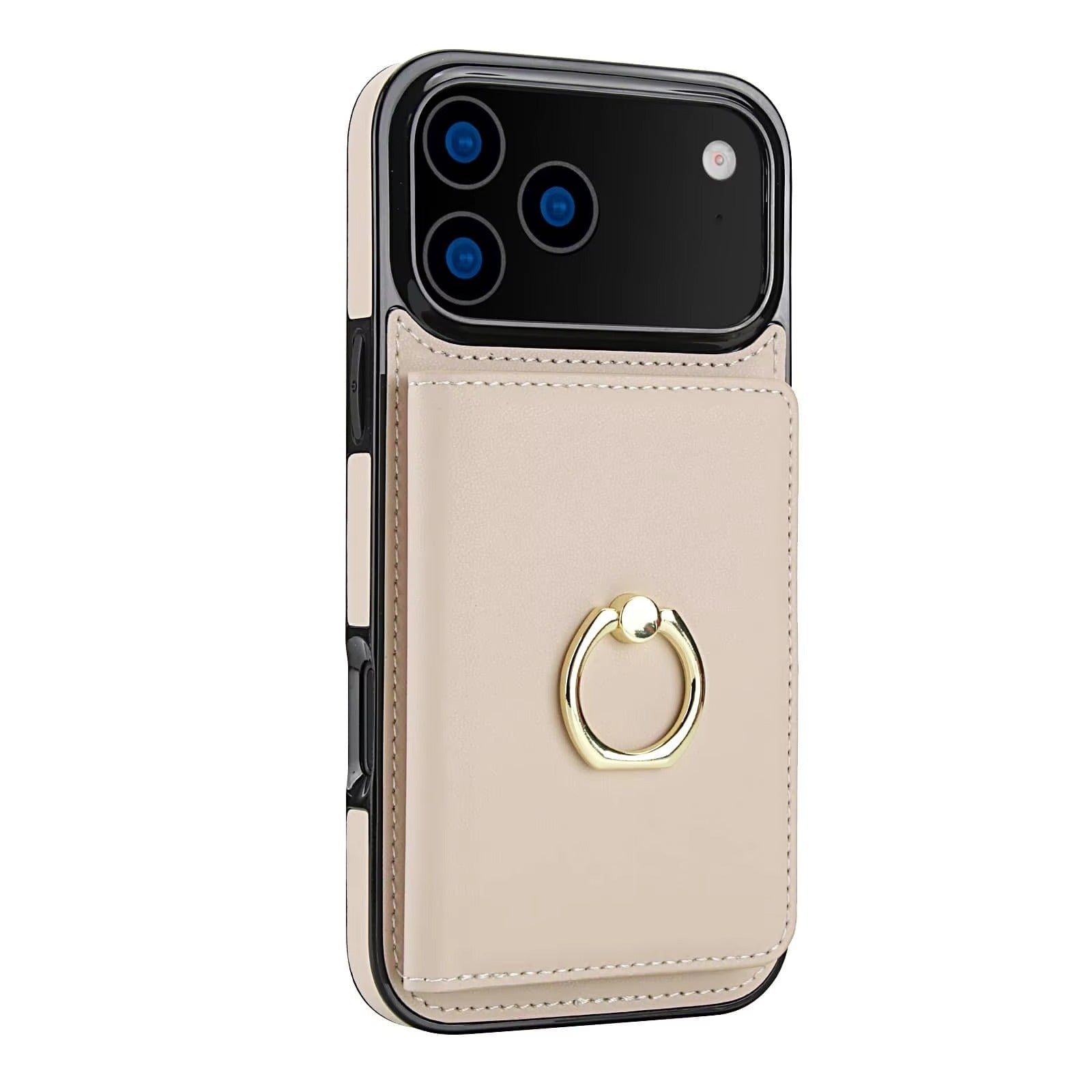 Premium iPhone Case Wallet Cover Card Holder Shockproof PU Leather Case 360 Degree Rotating Ring Kickstand Magnetic Clasp Full Coverage Protective Design