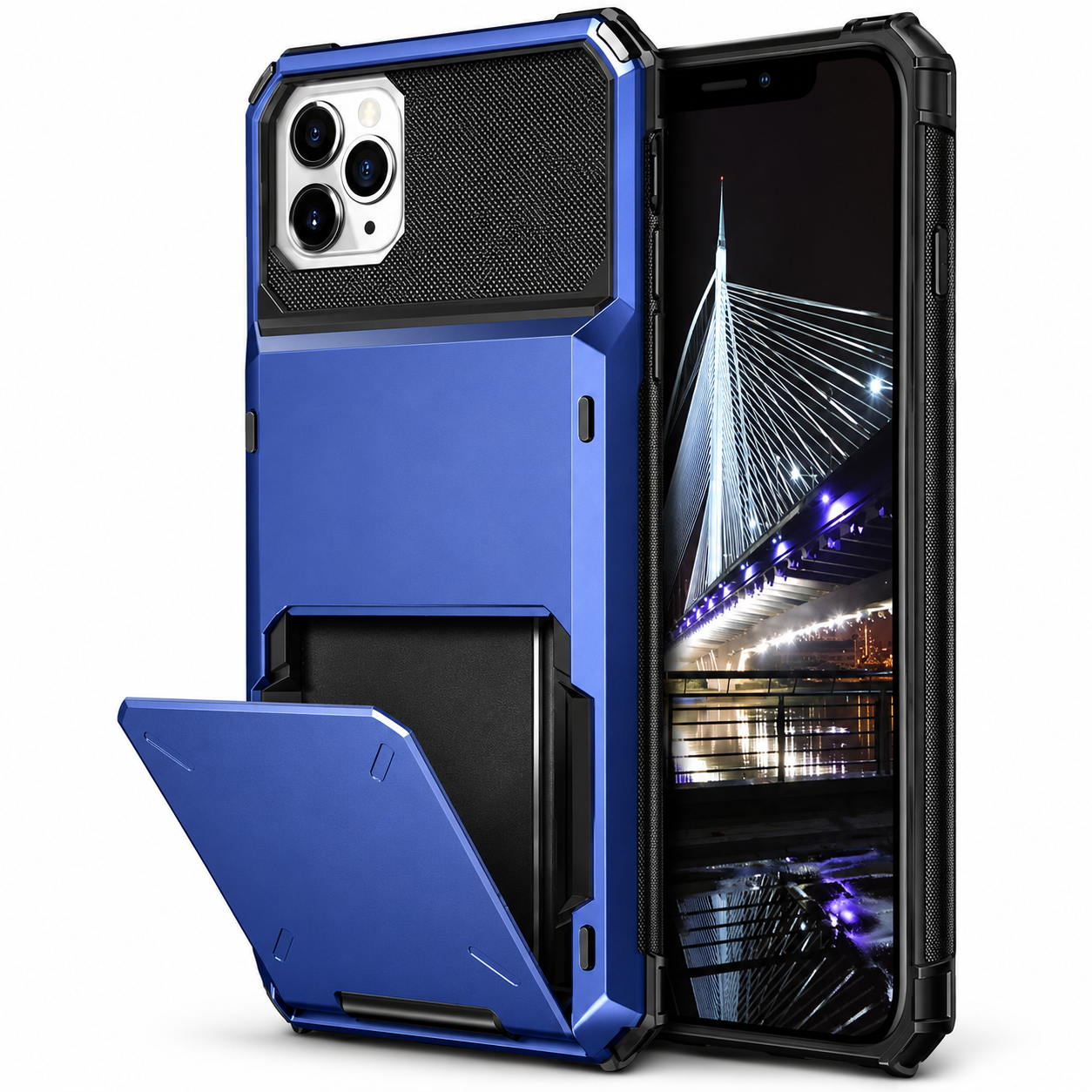 Premium iPhone Case Wallet Cover Card Holder Shockproof Protective Cover Hidden Card Storage Dual Layer Armor Design
