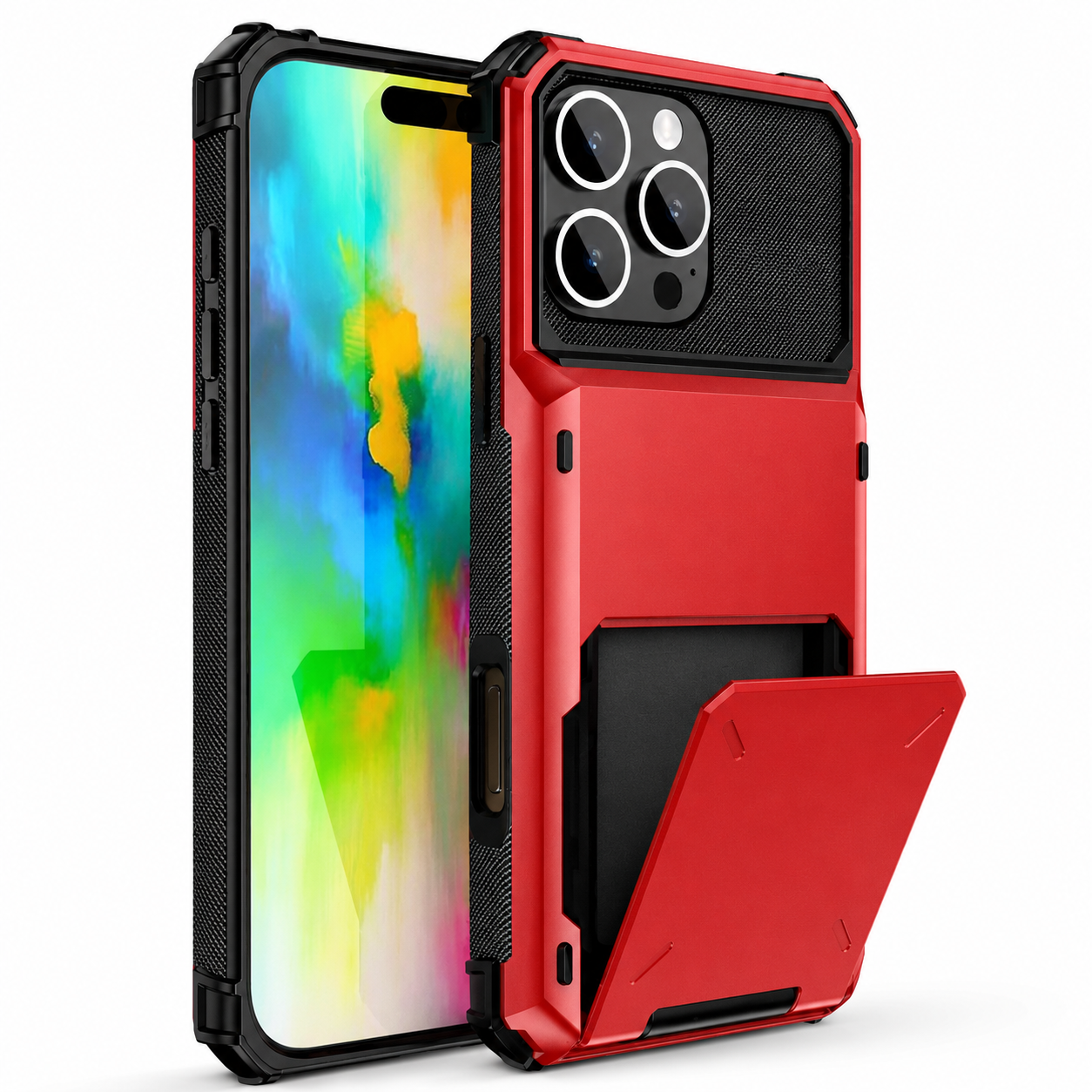 Premium iPhone Case Wallet Cover Card Holder Shockproof Protective Cover Hidden Card Storage Dual Layer Armor Design