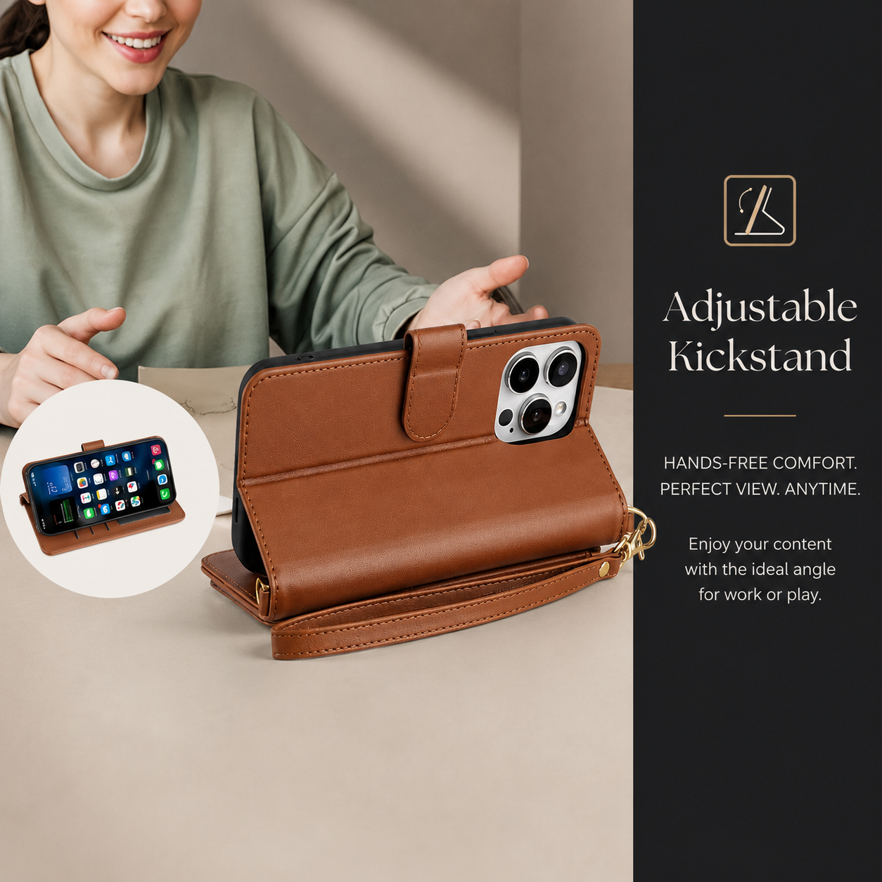 Premium iPhone Case Wallet Cover Card Holder Shockproof Protective Cover Leather Flip Case Magnetic Closure Full Body Protection