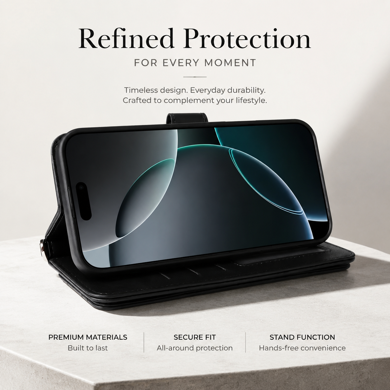Premium iPhone Case Wallet Cover Card Holder Shockproof Protective Cover Leather Flip Case Magnetic Closure Full Body Protection