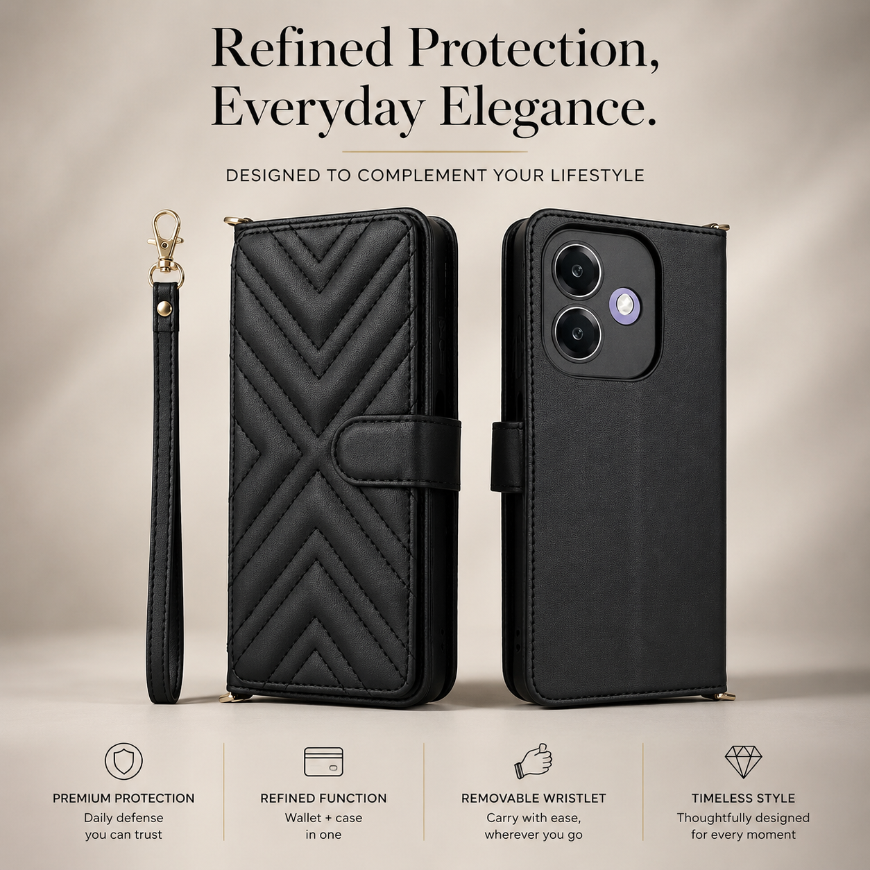 Premium iPhone Case Wallet Cover Card Holder Shockproof Protective Cover Leather Flip Case Magnetic Closure Full Body Protection