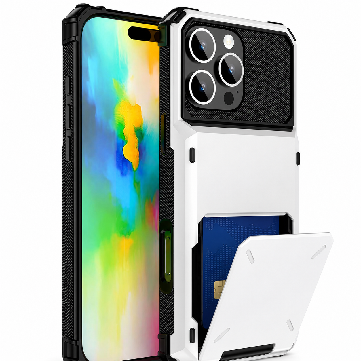 Premium iPhone Case Wallet Cover Card Holder Shockproof Protective Cover Slide Card Storage Anti Fingerprint Business Style Design