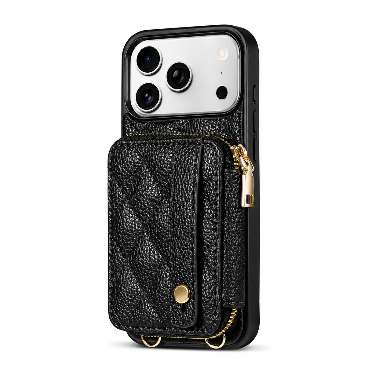 Premium iPhone Case Wallet Cover RFID Protection Card Holder Crossbody Strap Shockproof Protective Cover PU Leather Design