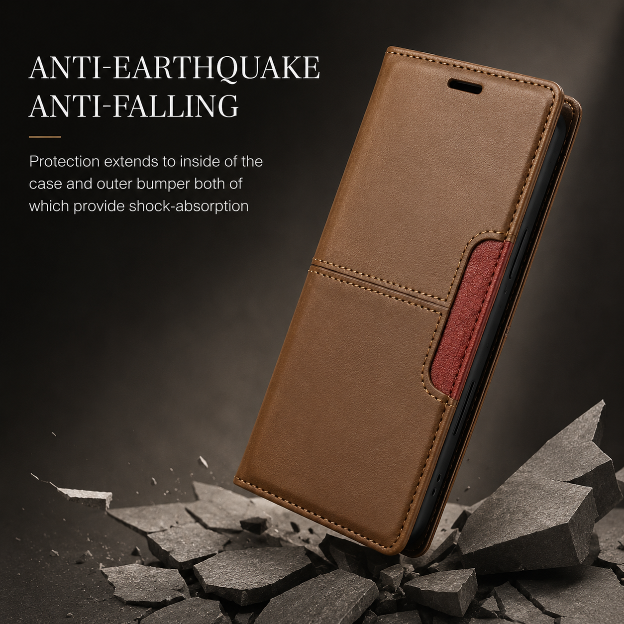 Premium iPhone Case Wallet Cover RFID Protection Card Holder Shockproof Protective Cover Magnetic Closure Anti Fingerprint Leather Design