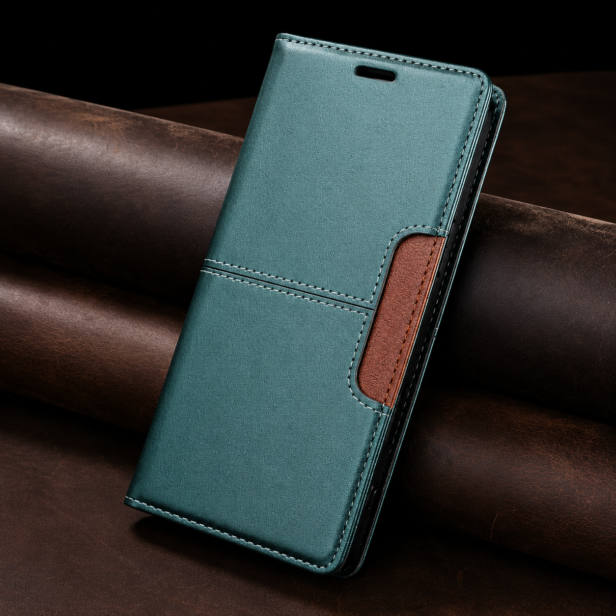 Premium iPhone Case Wallet Cover RFID Protection Card Holder Shockproof Protective Cover Magnetic Closure Anti Fingerprint Leather Design