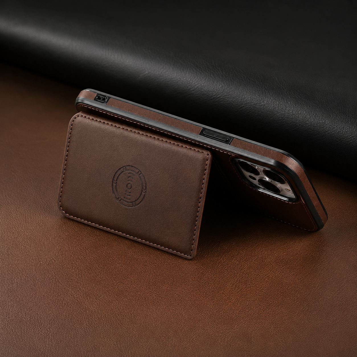 Premium iPhone Case Wallet Cover RFID Protection Card Holder Shockproof Protective Cover Magnetic Closure Leather Design