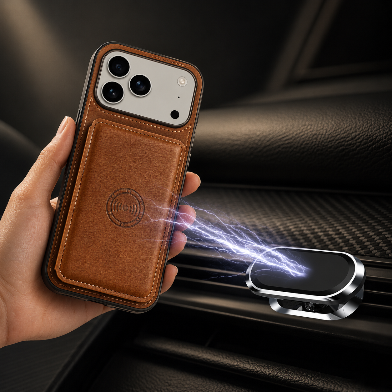 Premium iPhone Case Wallet Cover RFID Protection Card Holder Shockproof Protective Cover Magnetic Closure Leather Design
