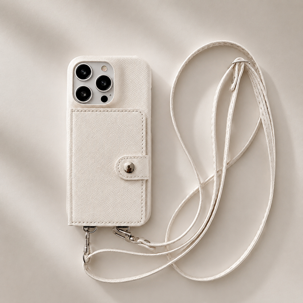 Premium iPhone Case Wallet Crossbody Flip Cover PU Leather Card Pocket Shoulder Strap Magnetic Closure Shockproof RFID Blocking Full Coverage