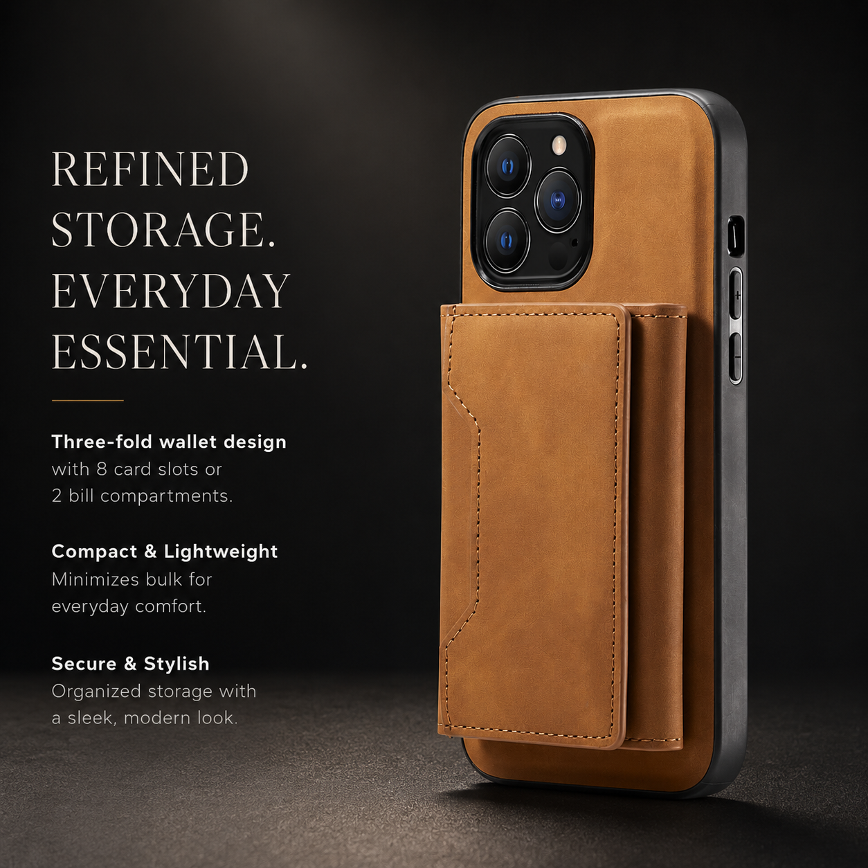 Premium iPhone Case Wallet MagSafe Compatible Detachable Leather Card Holder Magnetic Flip Stand Shockproof Protective Cover Camera Lens Protection Slim Design