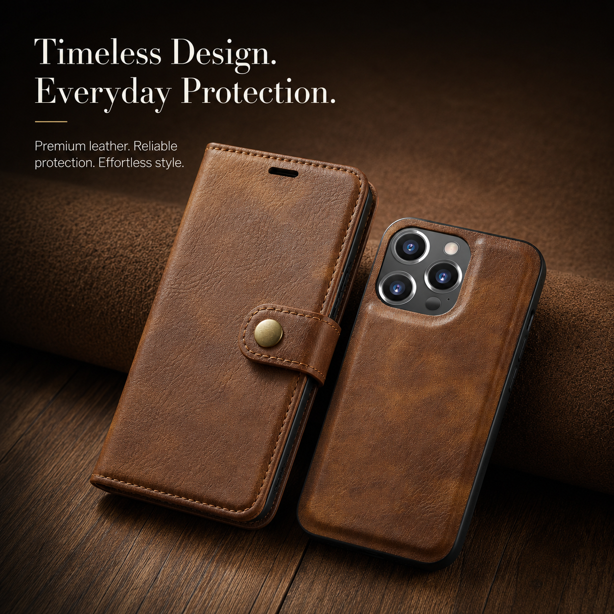 Premium iPhone Case Wallet MagSafe Compatible Detachable Magnetic Leather Protective Cover Card Holder Camera Lens Protection Shockproof Slim Design