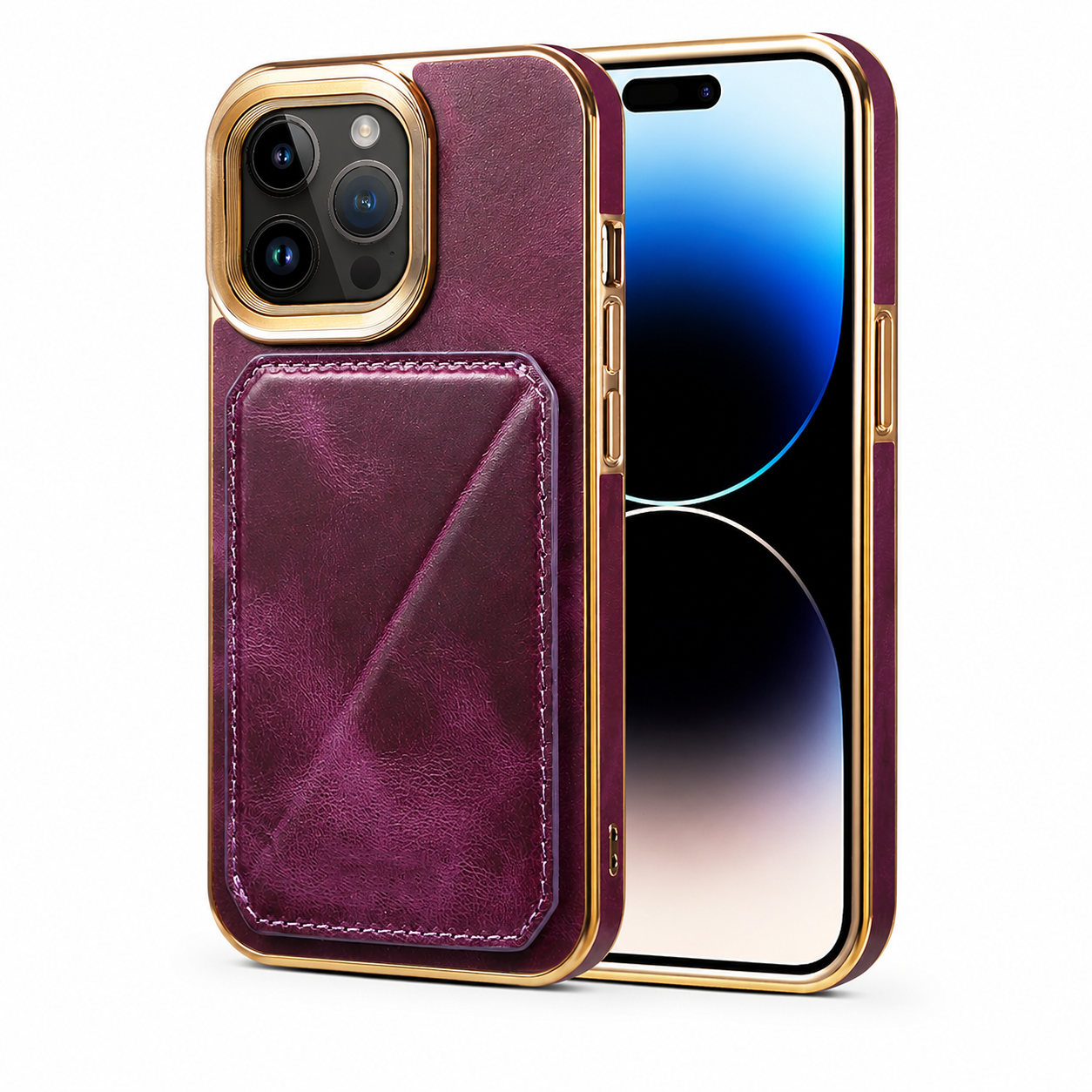 Premium iPhone Case Wallet MagSafe Compatible Genuine Cowhide Leather Cover Magnetic Card Holder Camera Lens Protection Shockproof Full Body Slim Design