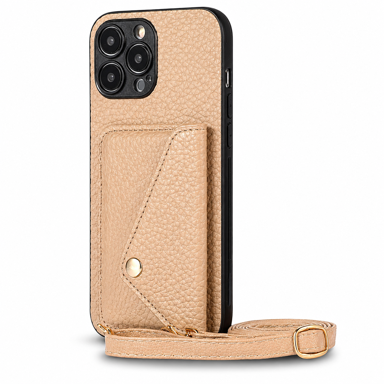 Premium iPhone Case Wallet MagSafe Compatible Leather Card Holder Crossbody Strap Shockproof Protective Cover Camera Lens Protection Slim Design