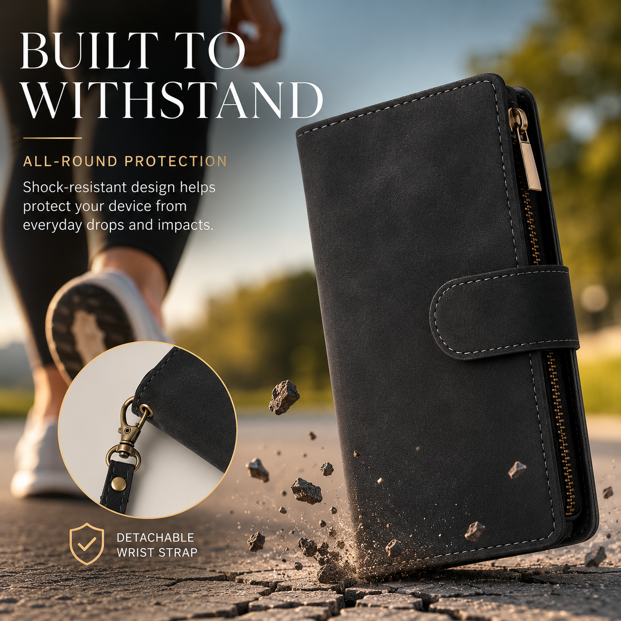 Premium iPhone Case Wallet MagSafe Compatible Leather Card Holder Protective Cover Camera Lens Protection Magnetic Closure Shockproof Slim Design