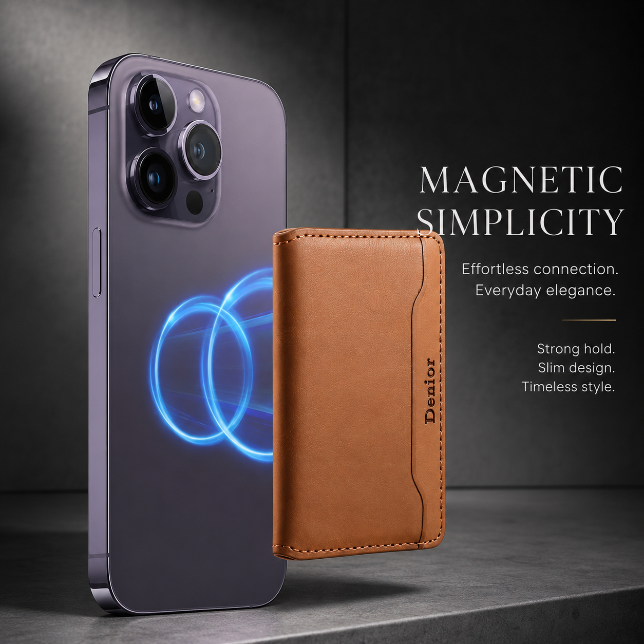 Premium iPhone Case Wallet MagSafe Compatible Leather Card Holder Protective Cover Camera Lens Protection Shockproof Slim Lightweight Design