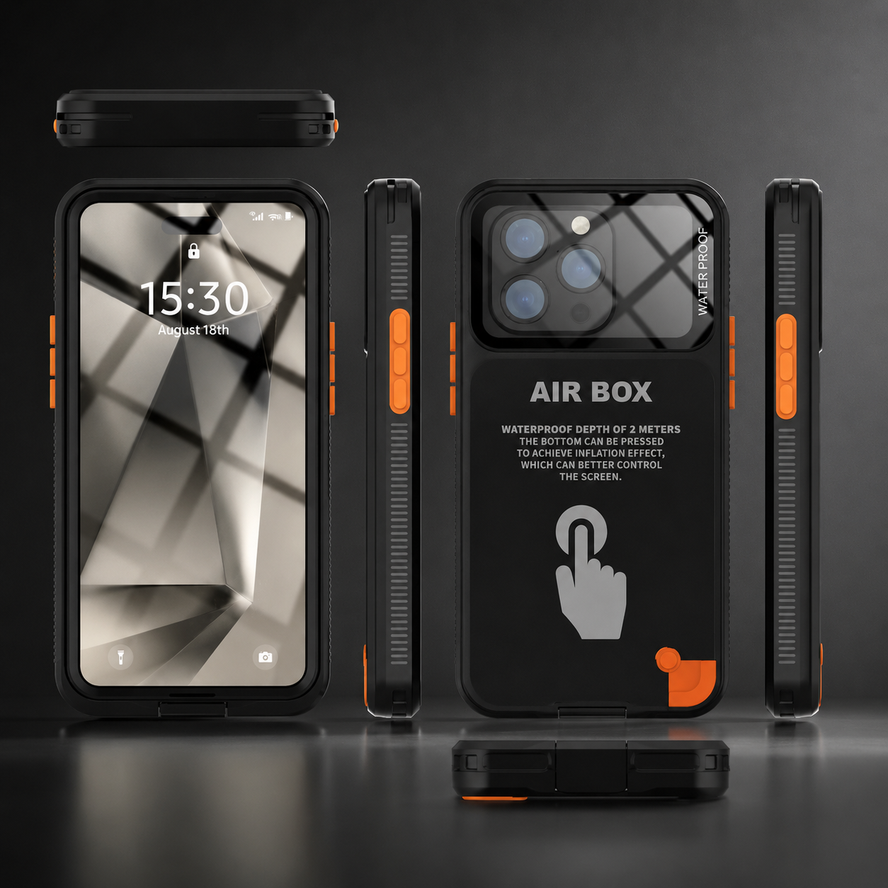 Premium iPhone Case Waterproof Shockproof Protective Cover IP68 Full Body Sealed Design Dustproof Underwater Protection Outdoor Use