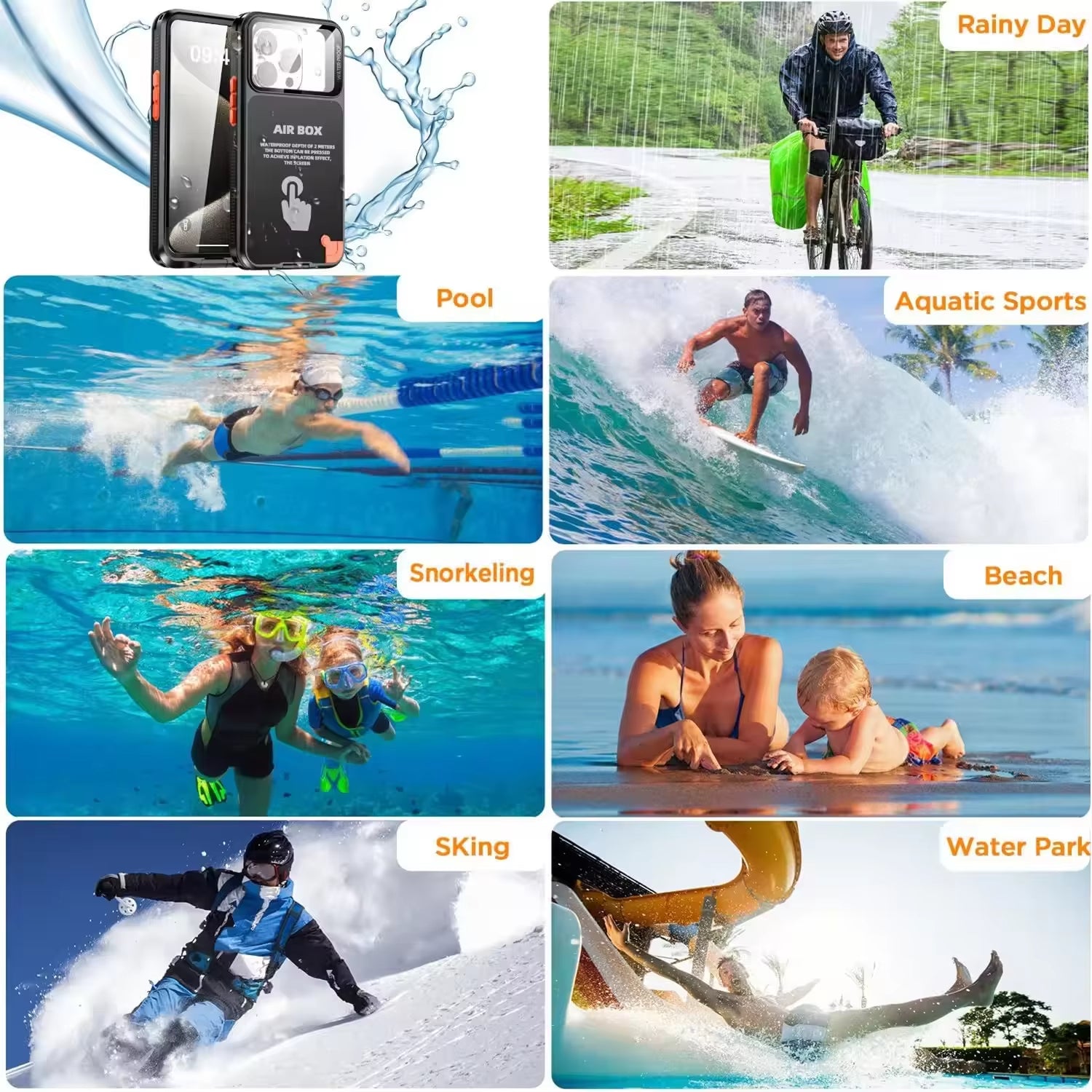 Premium iPhone Case Waterproof Shockproof Protective Cover IP68 Full Body Sealed Design Dustproof Underwater Protection Outdoor Use